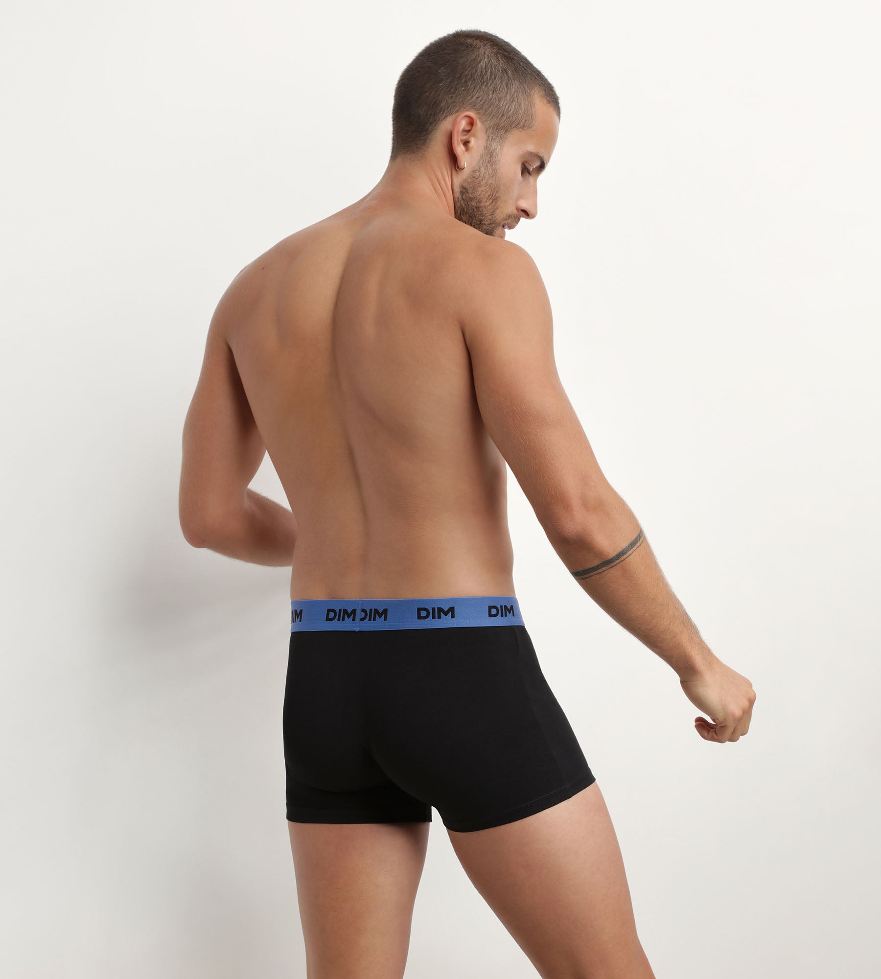 DIM Pacco da 3 boxer da uomo neri con vita colorata Mimosa Lila Mix & Colors