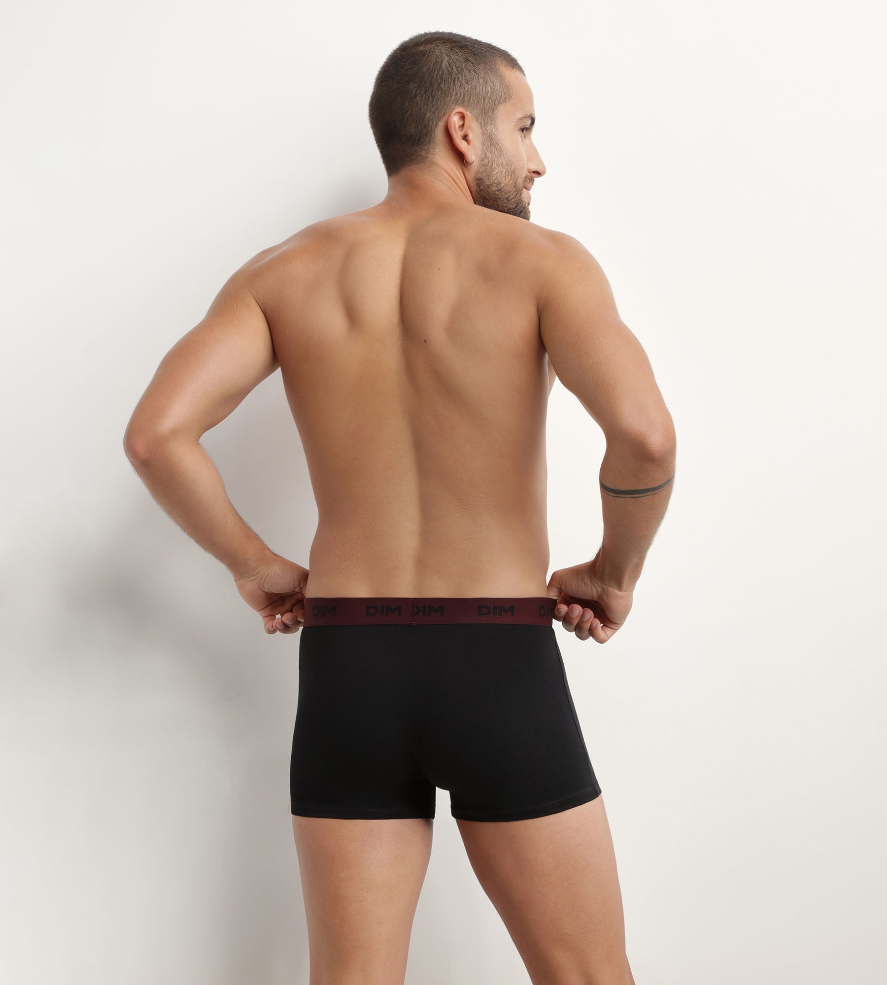 DIM Pacco da 3 boxer neri da uomo con fascia in vita all'uvetta Mix e colori