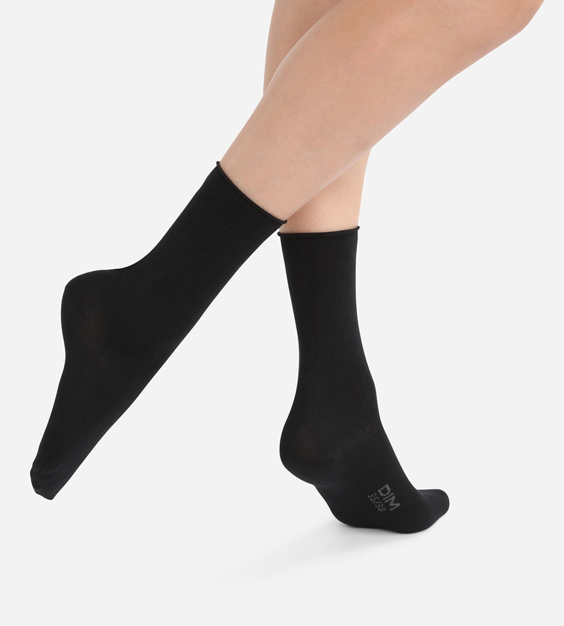 DIM Pacco da 2 paia di calze in cotone modal nero da donna
