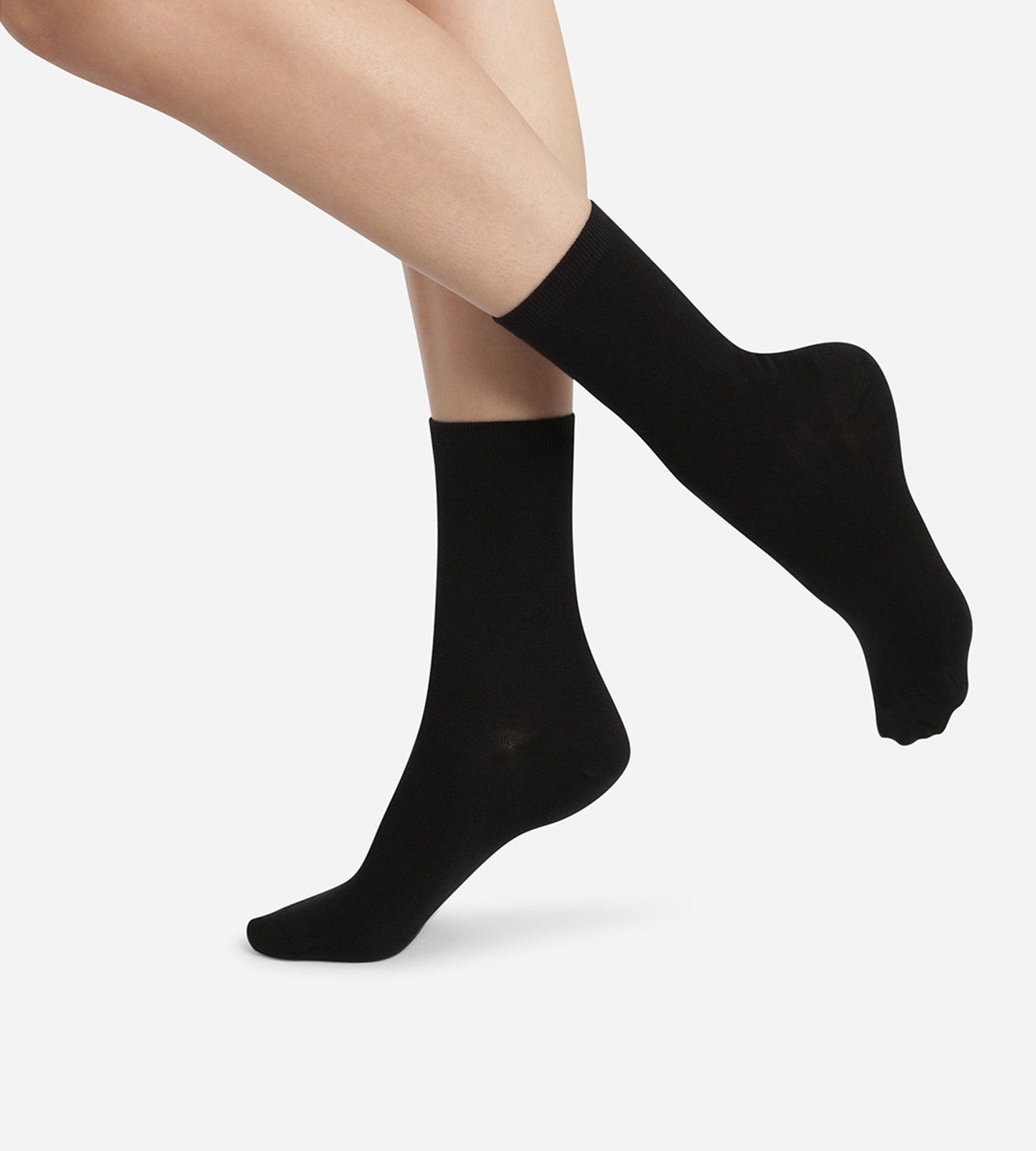 DIM Pacco da calze nere in puro cotone da donna 2 paia