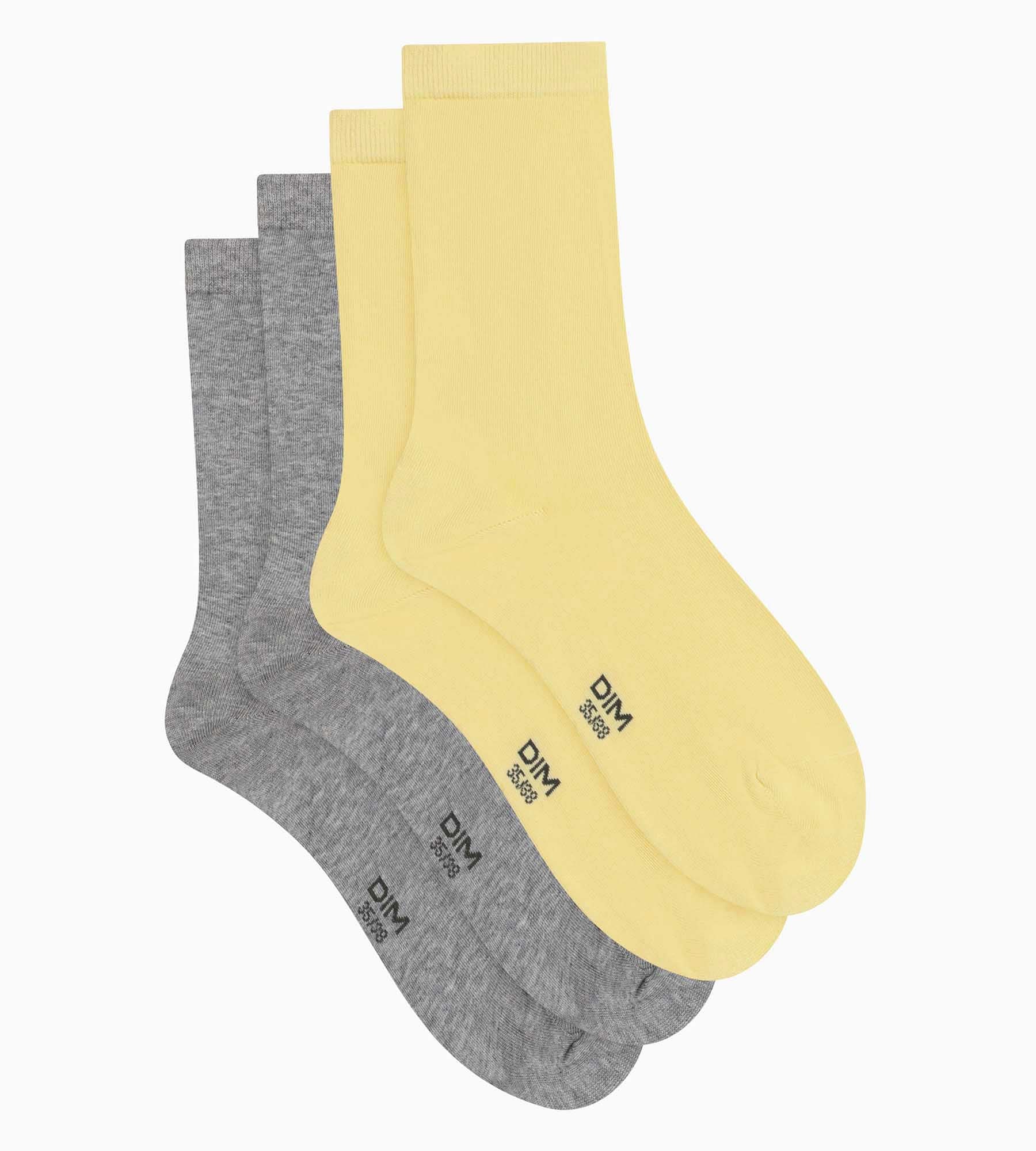 DIM Pacco da 2 calze in cotone Banana da donna Dim