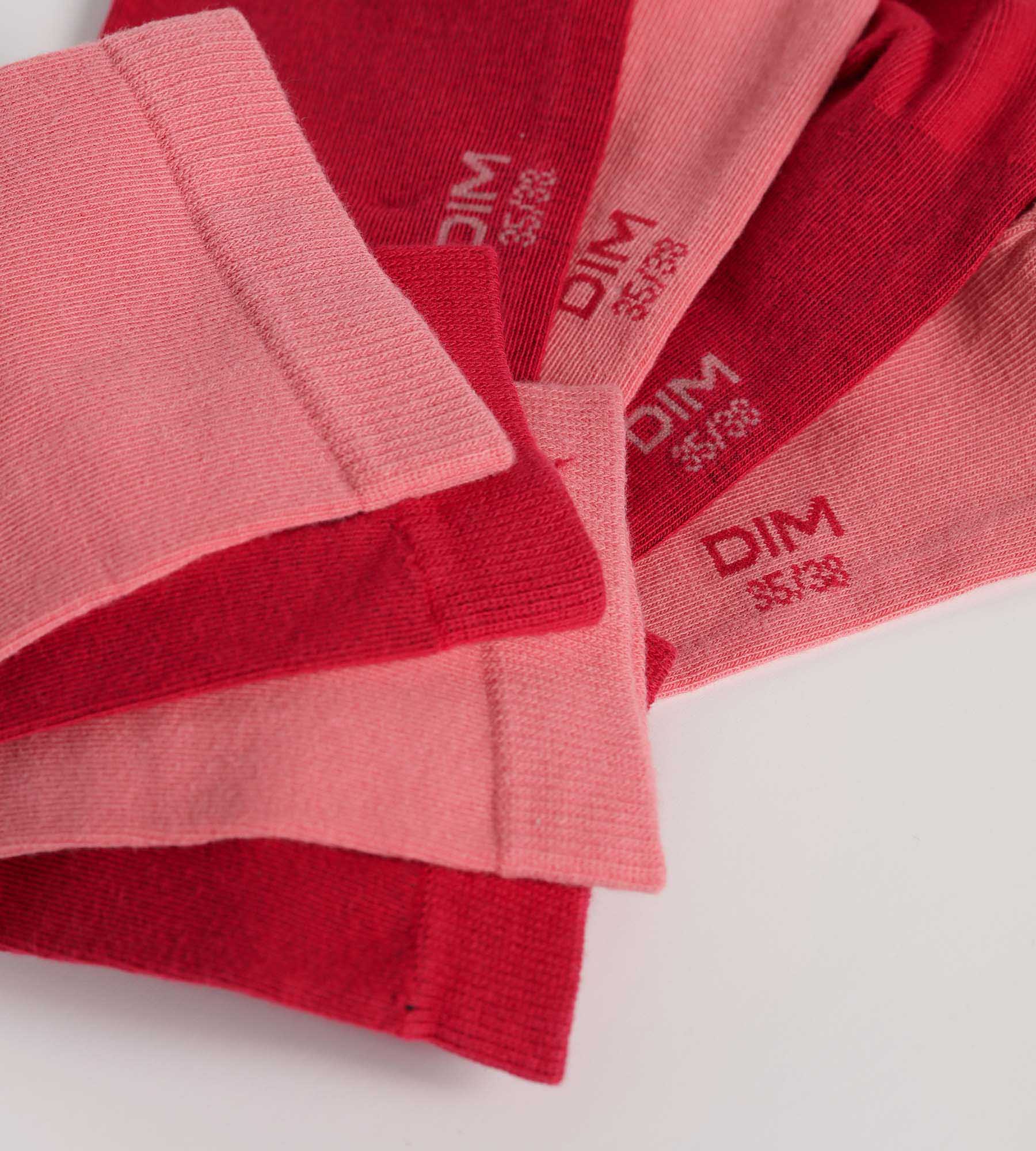 DIM Pacco da 2 calze in cotone rosa da donna Dim