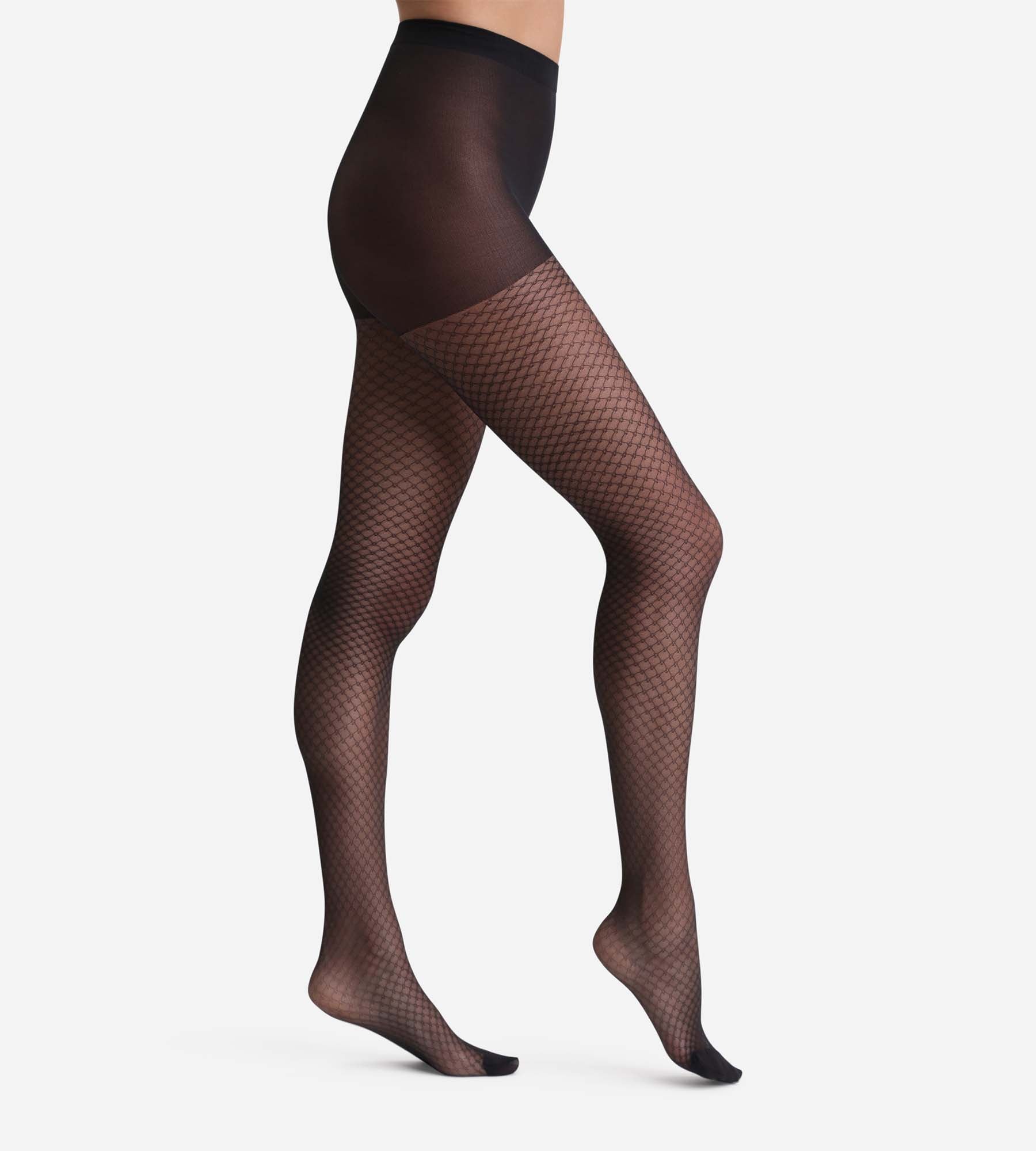 DIM 23D Madame so Chic Collant nero con velo gioiello