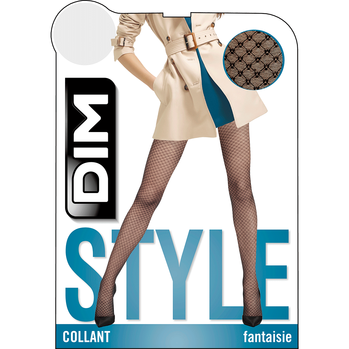 DIM 23D Madame so Chic Collant nero con velo gioiello