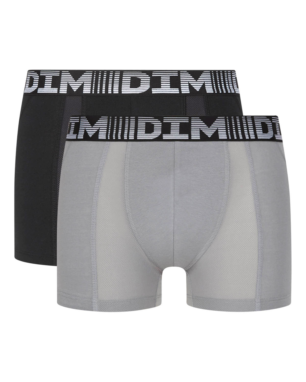DIM Pacco da 2 boxer traspiranti da uomo nero grigio 3D Flex Air