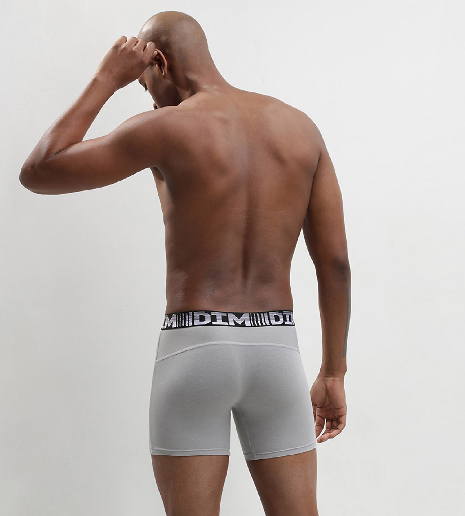 DIM Pacco da 2 boxer lunghi traspiranti da uomo nero grigio 3D Flex Air
