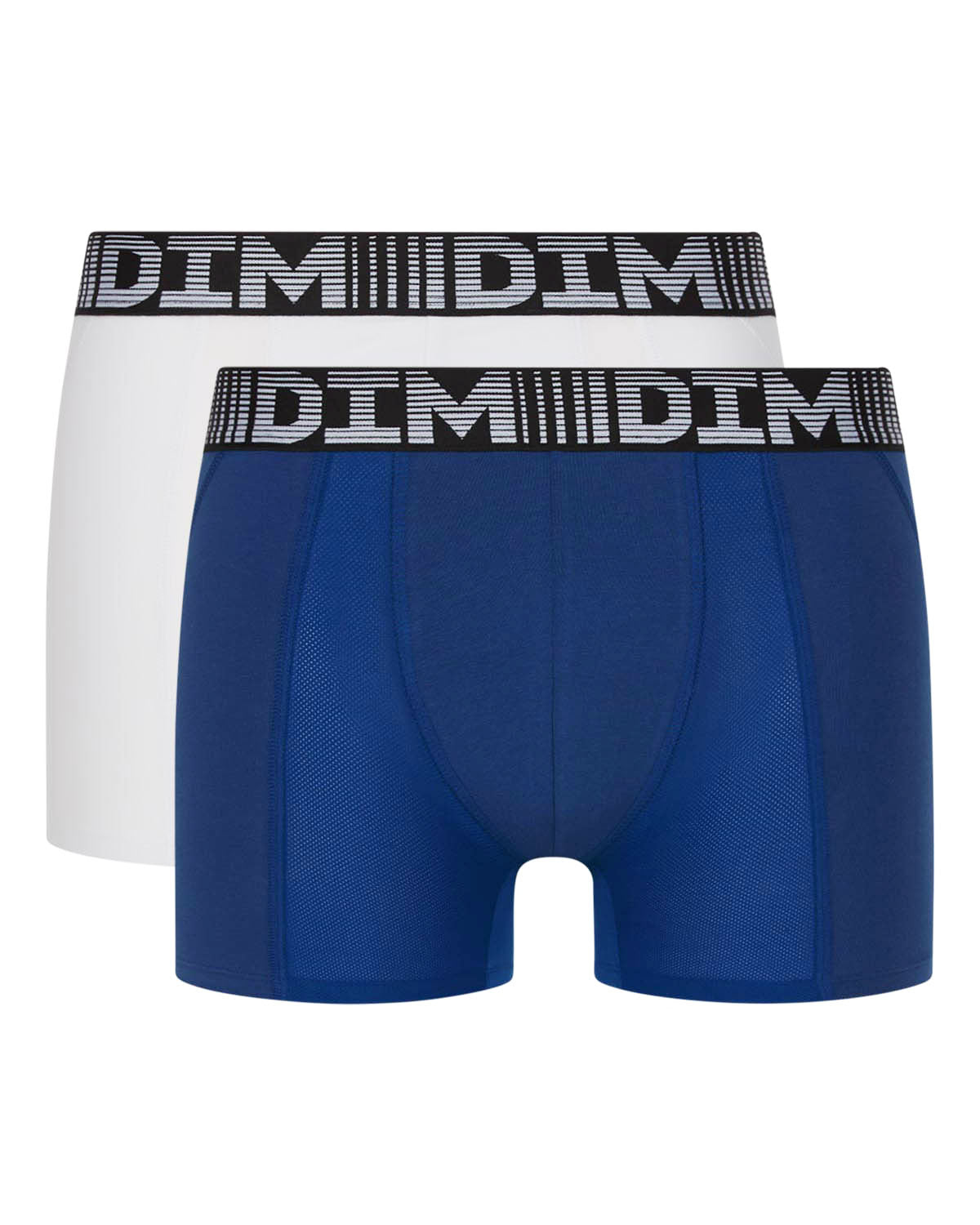 DIM Pacco da 2 boxer traspiranti da uomo 3D Flex Air blu bianco