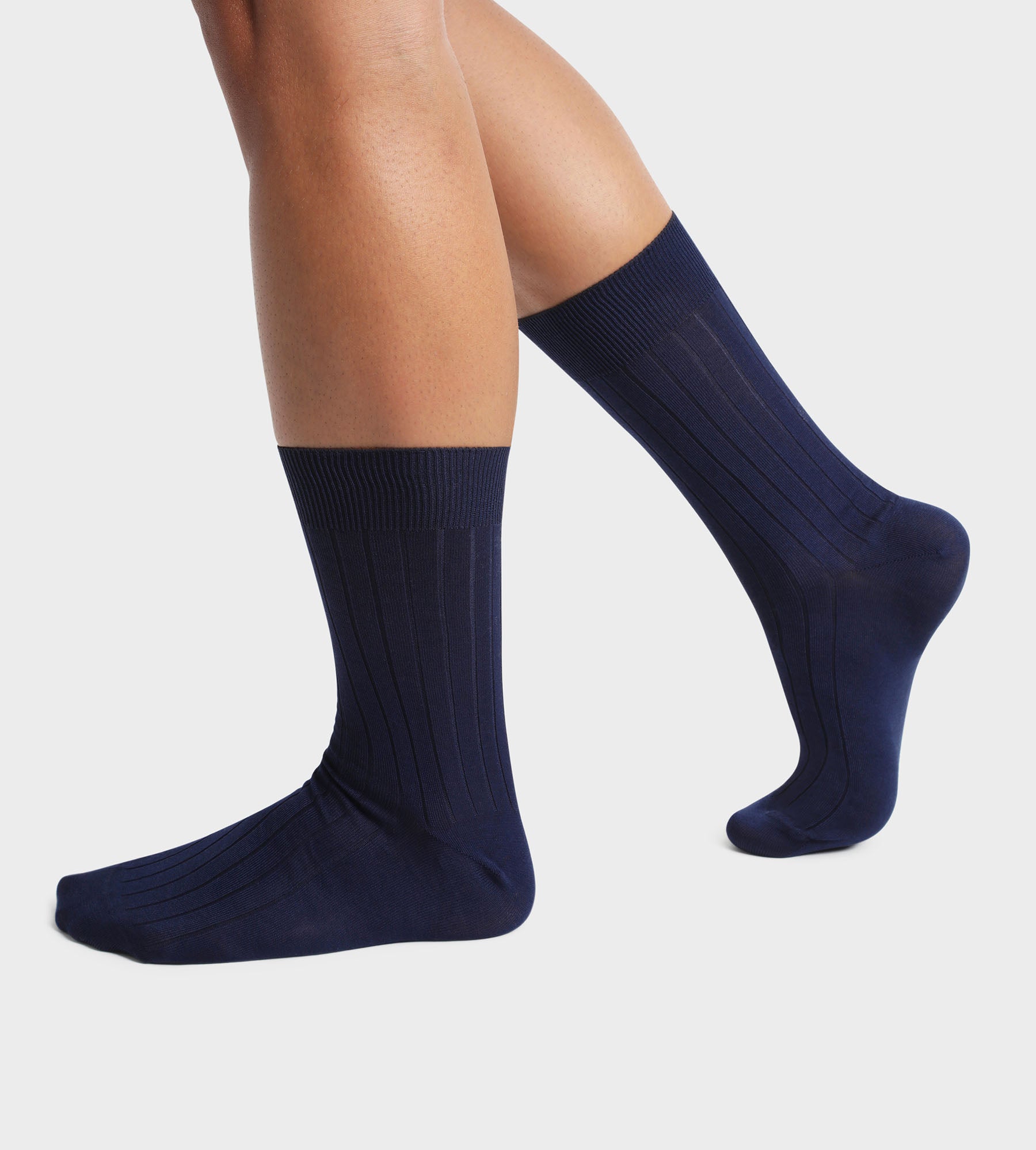 DIM Pacco da 2 calze da uomo blu navy in filato scozzese Dim