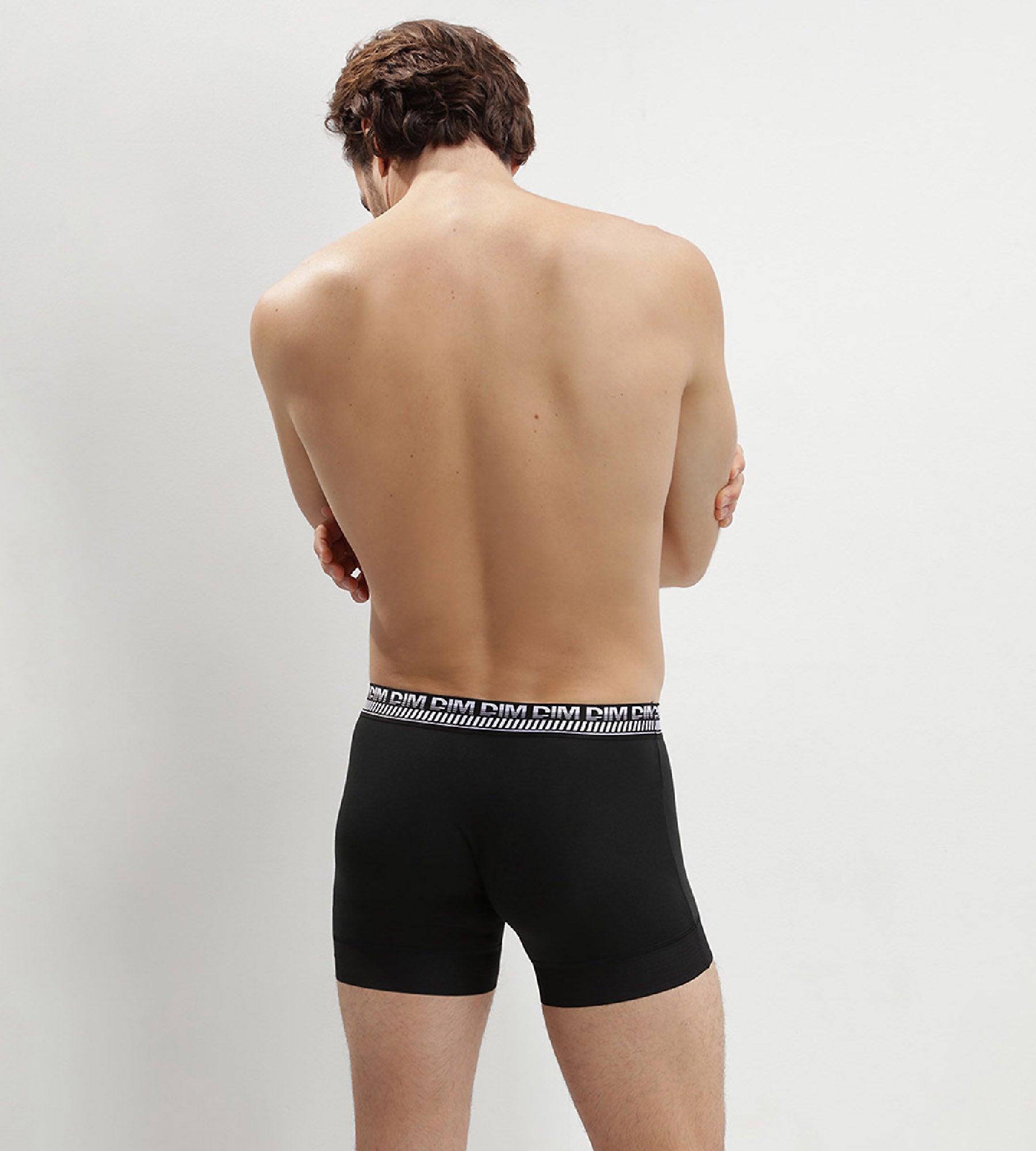 DIM Pacco da 2 boxer 3D da uomo neri Stay and Fit