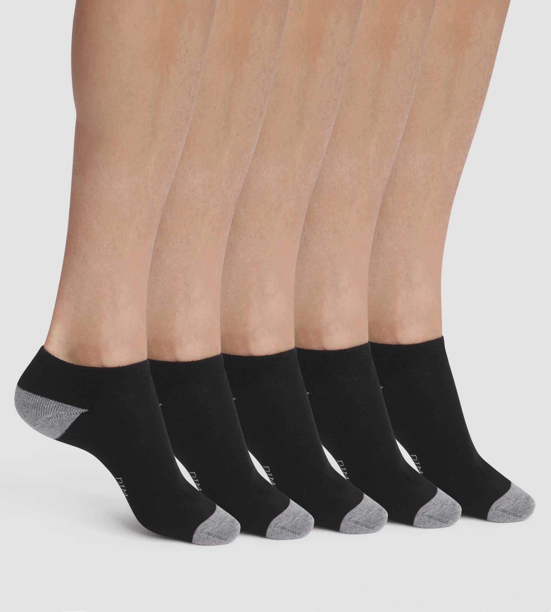 DIM Pacco da 5 paia di calzini da uomo in cotone nero EcoDim Sport