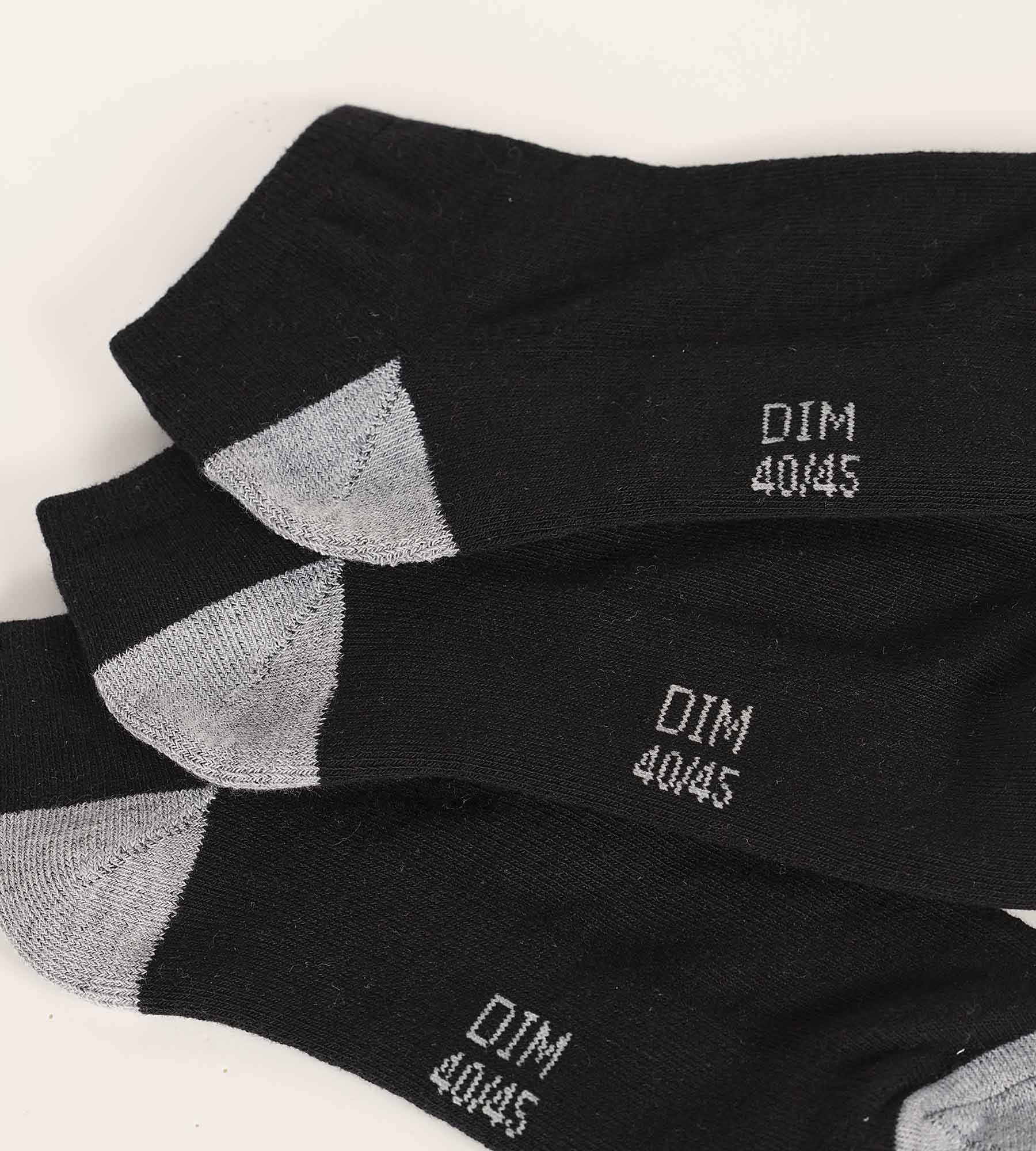 DIM Pacco da 5 paia di calzini da uomo in cotone nero EcoDim Sport