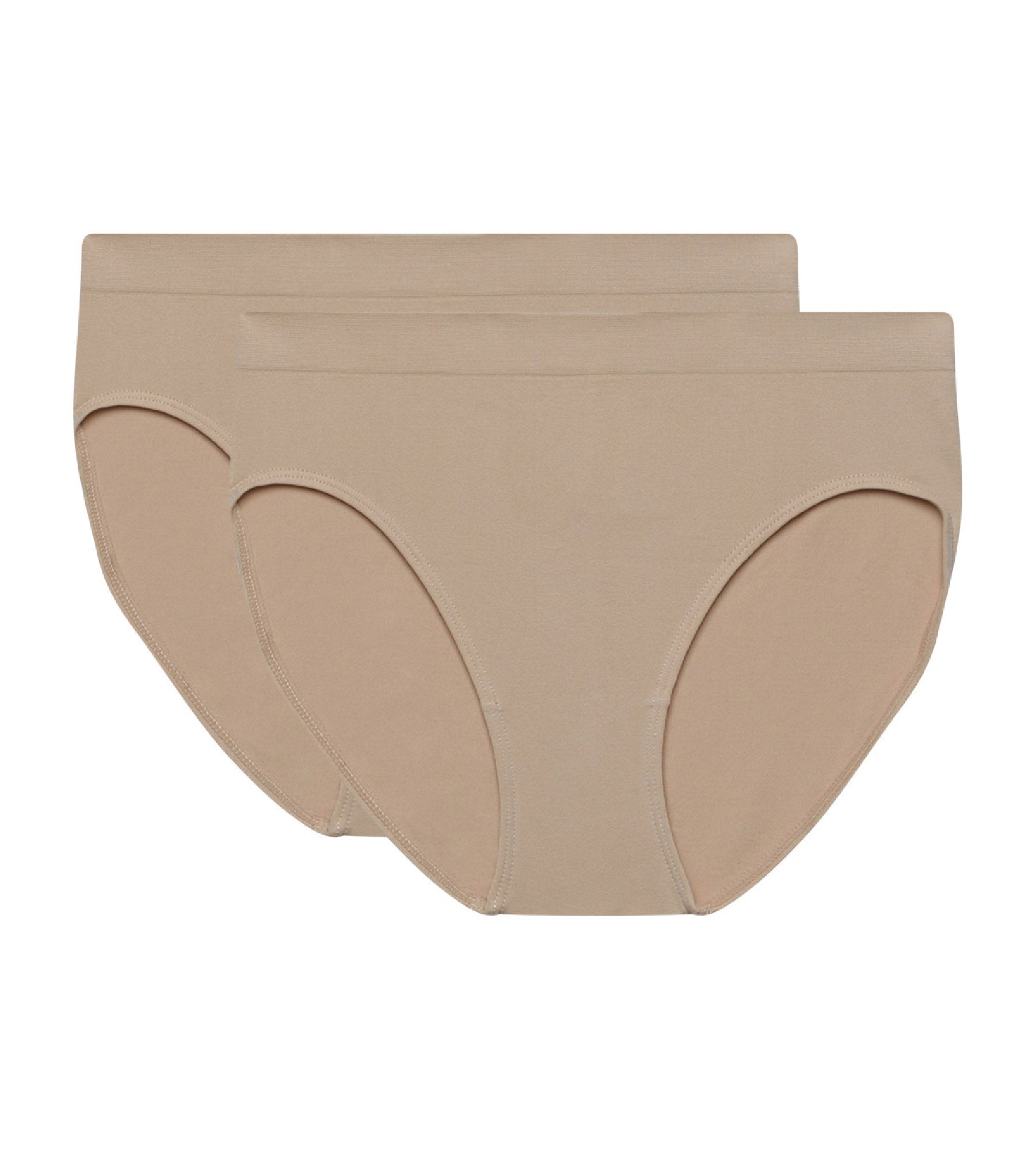 DIM Pacco da 2 slip a vita alta in microfibra senza cuciture New Skin Les Pockets Eco