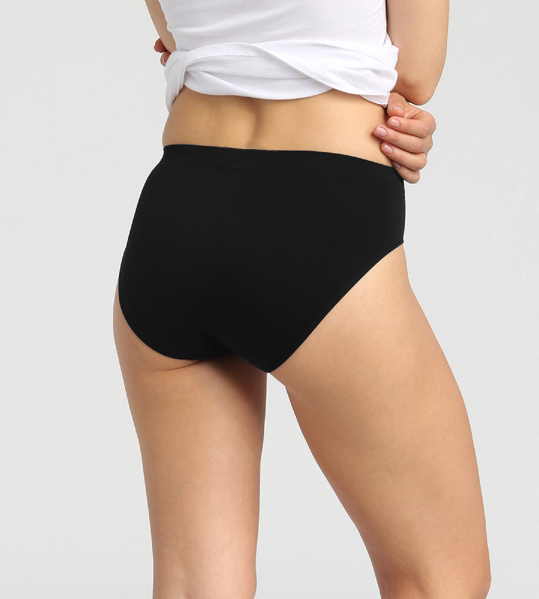 DIM Pacco da 2 slip in microfibra senza cuciture Pockets Eco bianco e nero