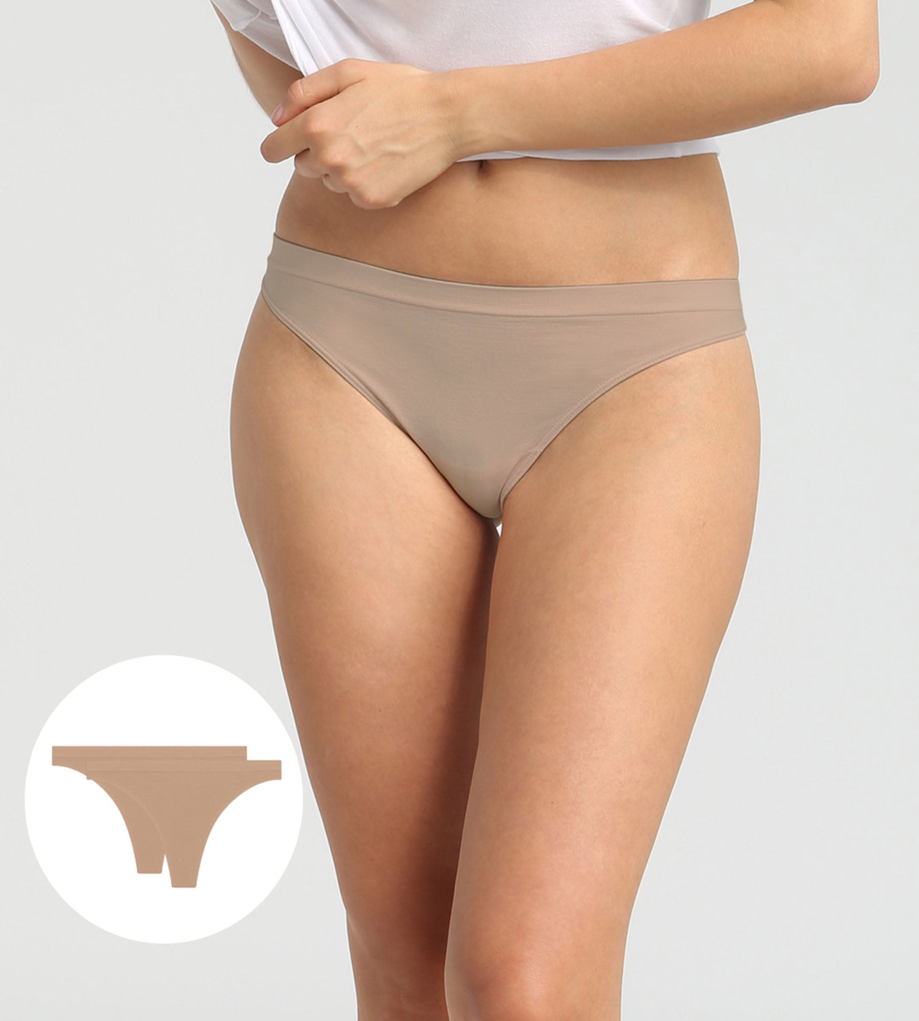 DIM Pacco da 2 perizomi in microfibra da donna New Skin