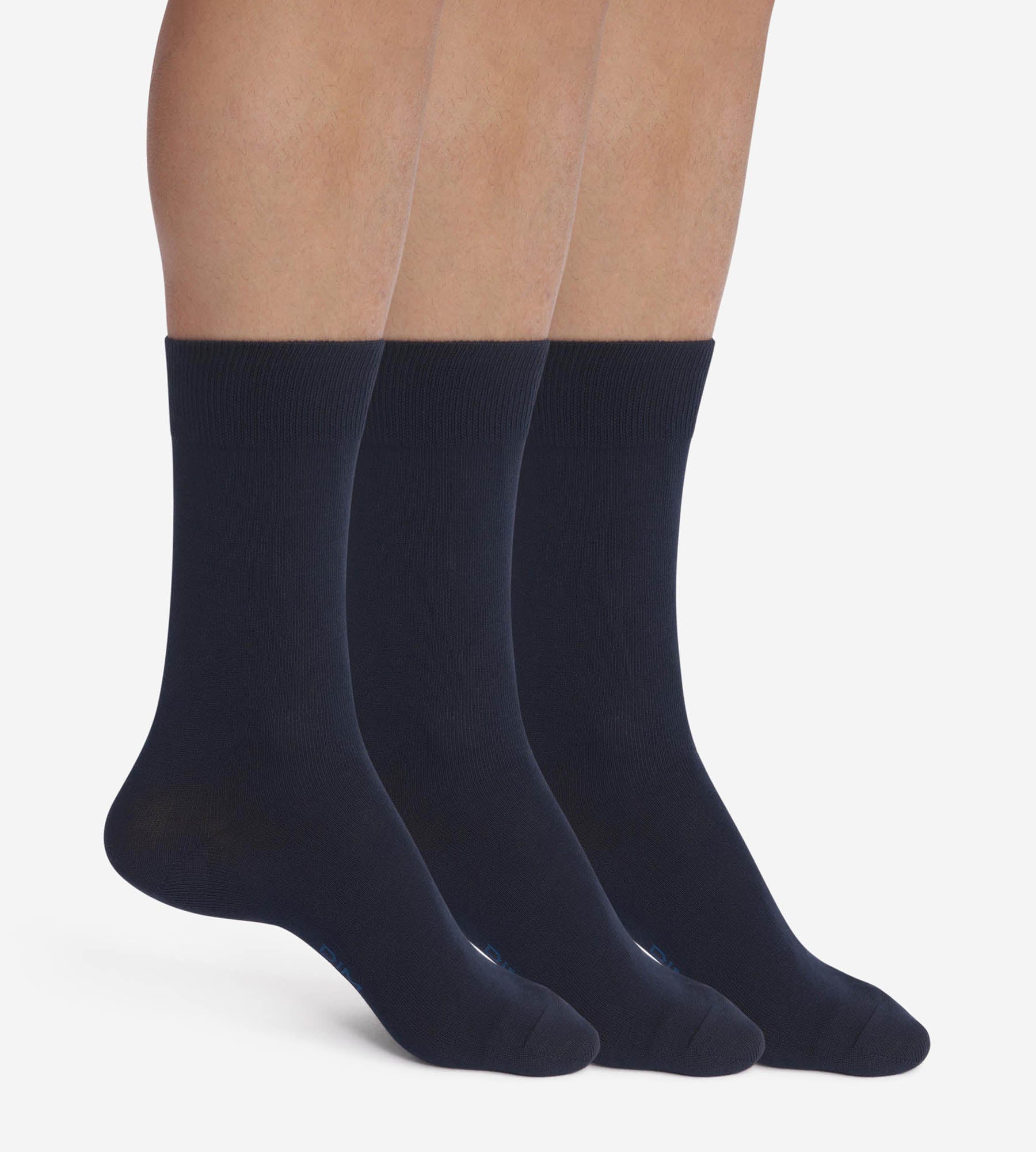 DIM Pacco da 3 paia di calze in cotone Dim da uomo blu navy