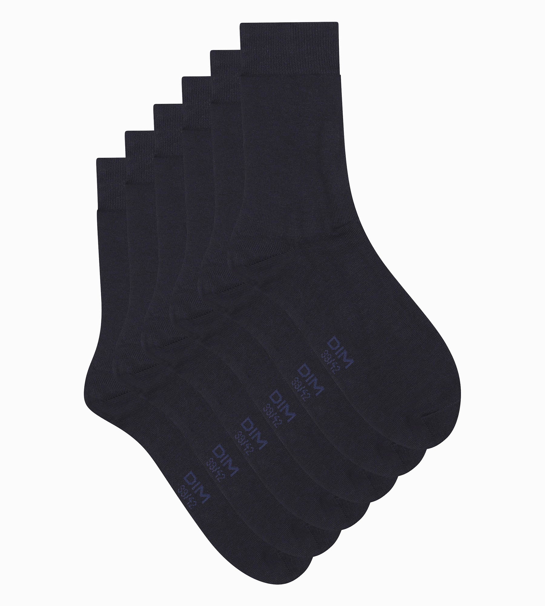 DIM Pacco da 3 paia di calze in cotone Dim da uomo blu navy