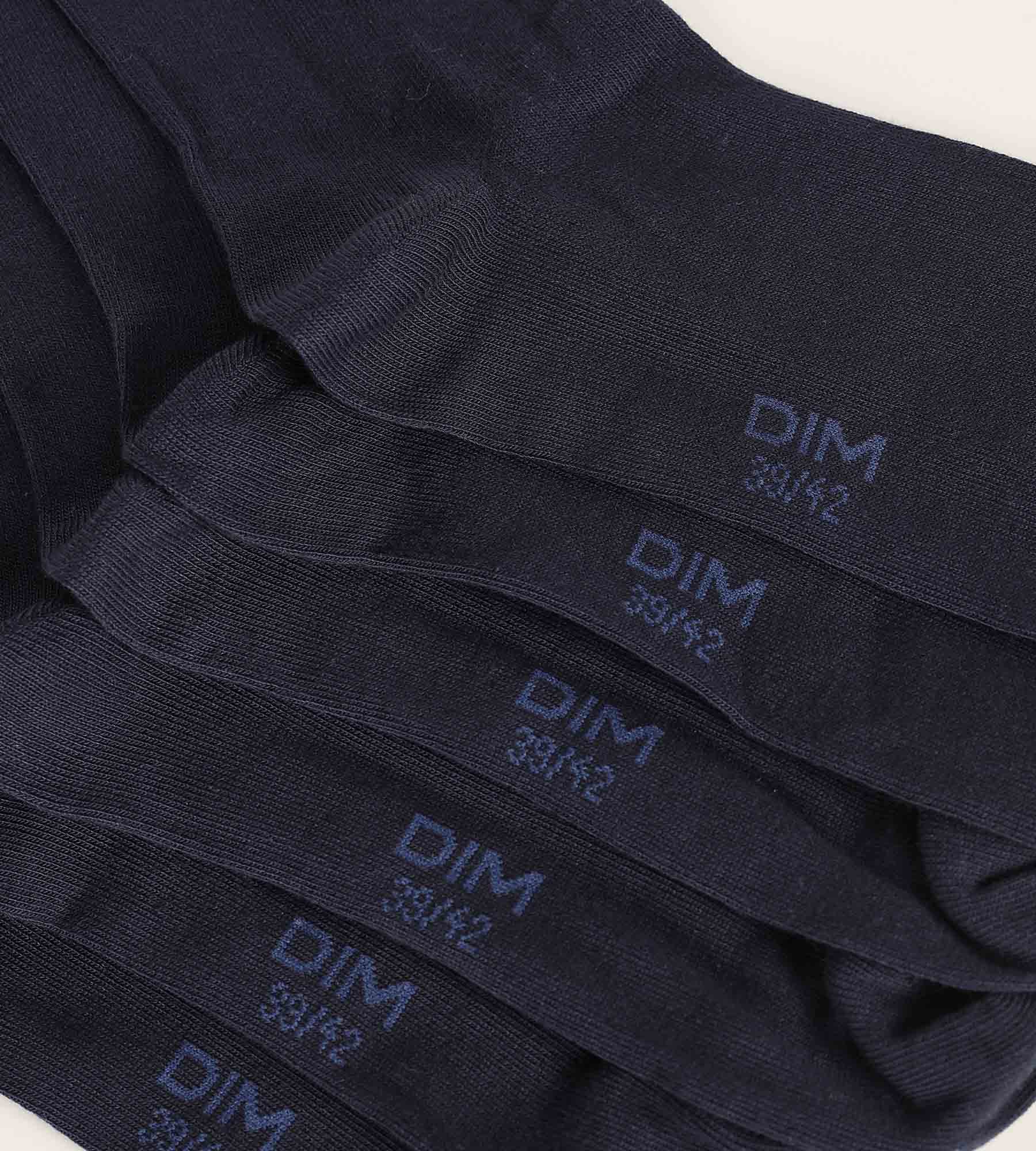 DIM Pacco da 3 paia di calze blu navy da uomo Dim Cotton Comfort