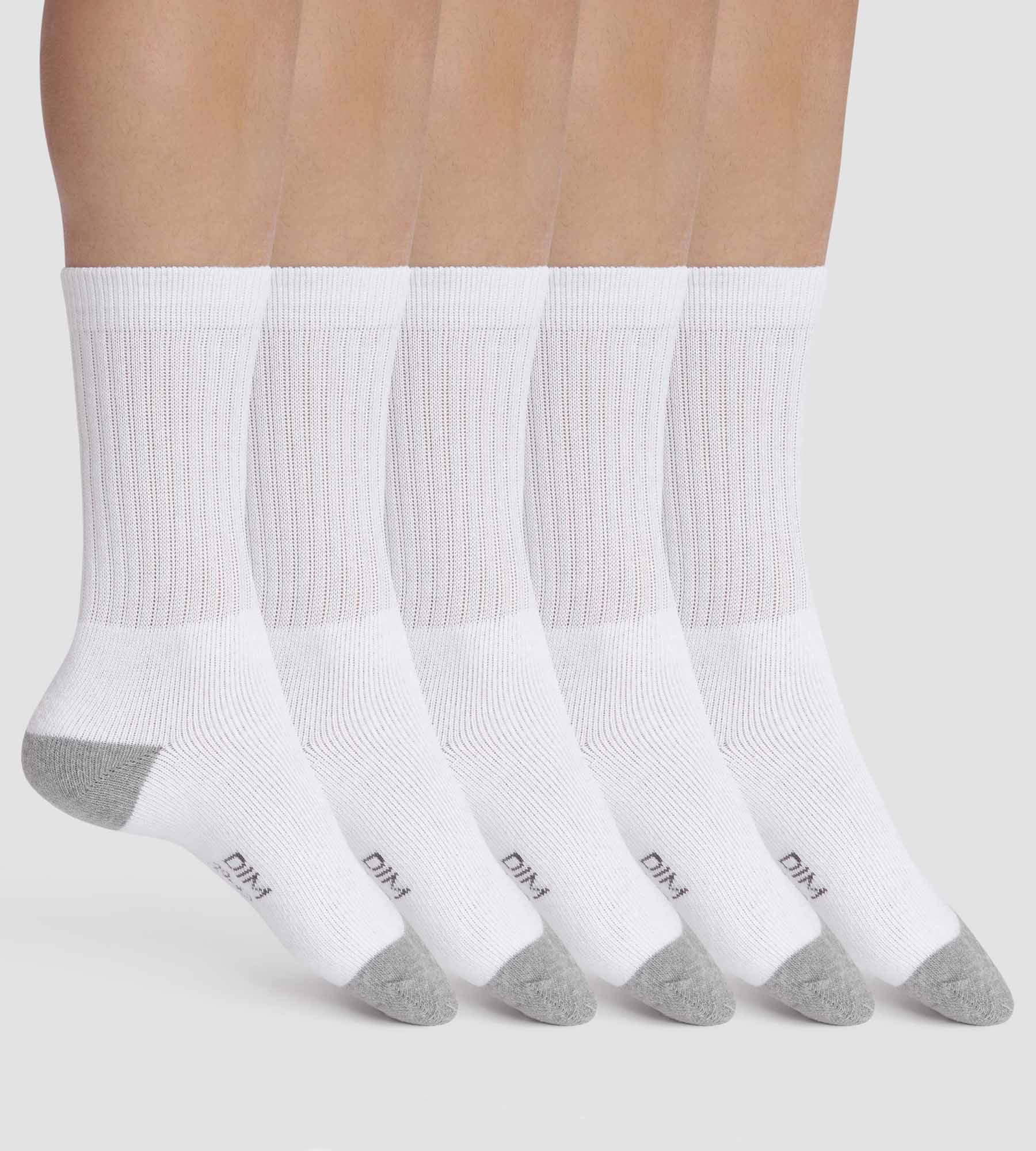 DIM Pacco da 5 paia di calze da uomo bianche e grigie EcoDim Sport