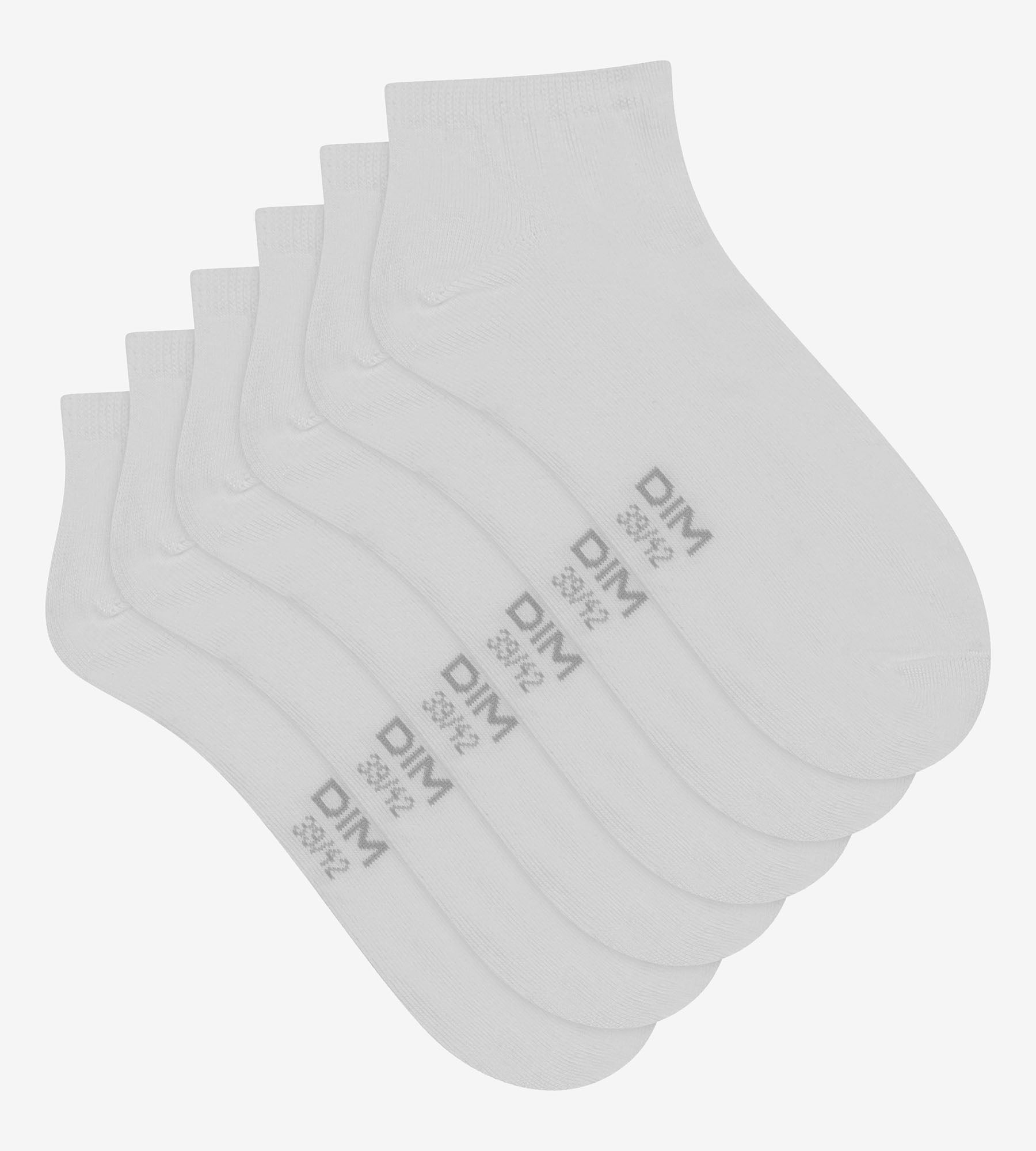 DIM Pacco da 3 calze corte bianche da Uomo - Dim Cotton