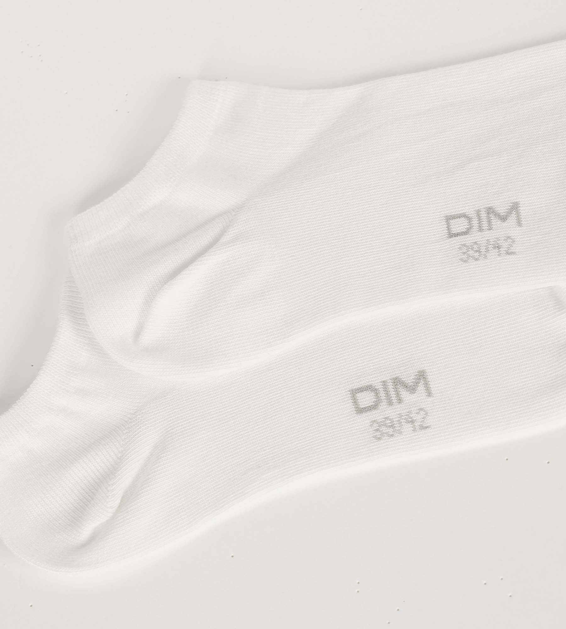 DIM Pacco da 3 calze corte bianche da Uomo - Dim Cotton