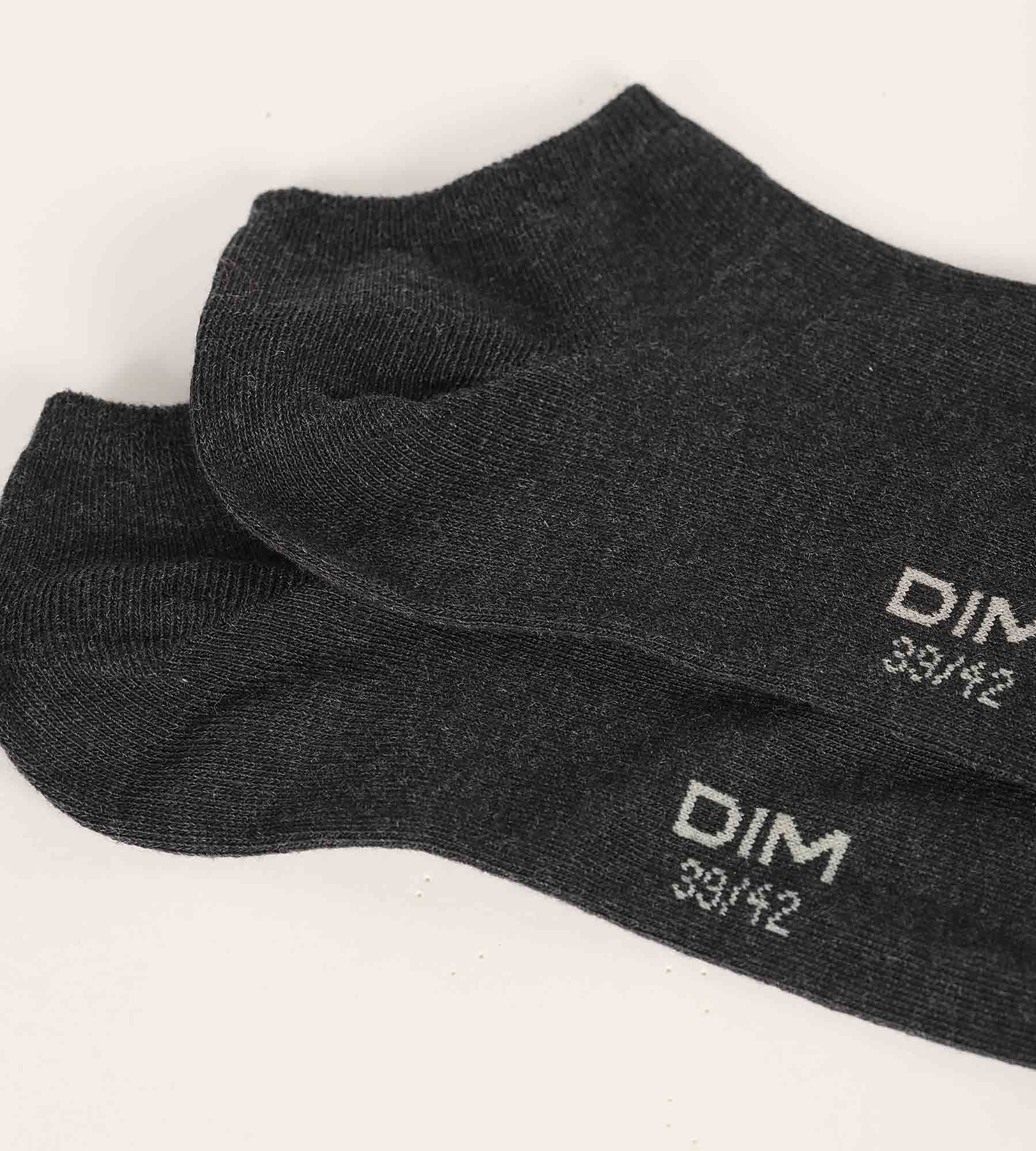 DIM Pacco da 3 paia di calze corte nere da Uomo Dim Cotton