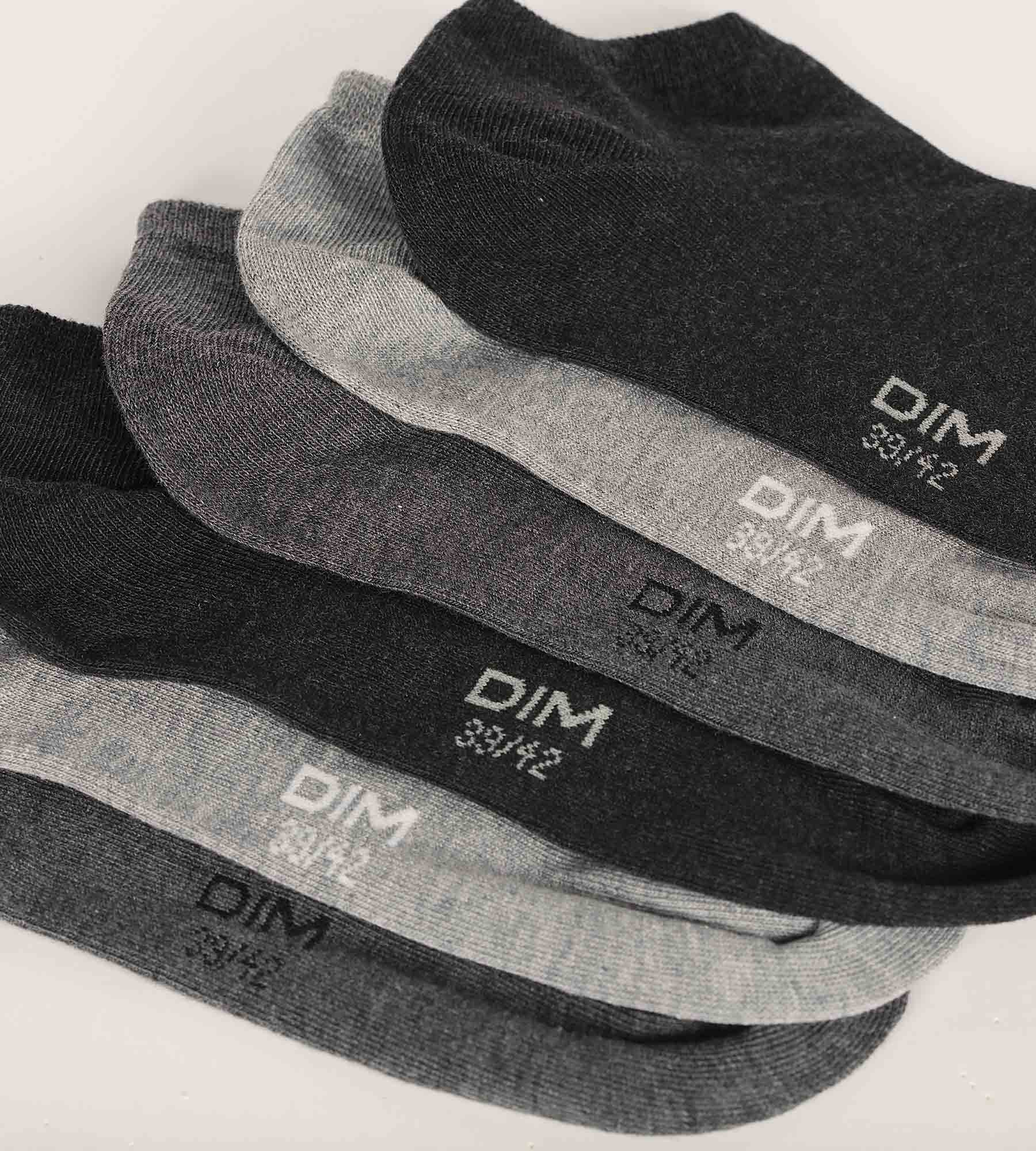 DIM Pacco da 3 paia di calze corte antracite da uomo Dim Cotone