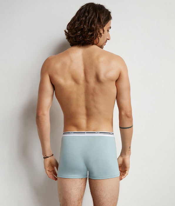DIM Pacco da 3 boxer da uomo in cotone elasticizzato Blu Grigio Colori Classici