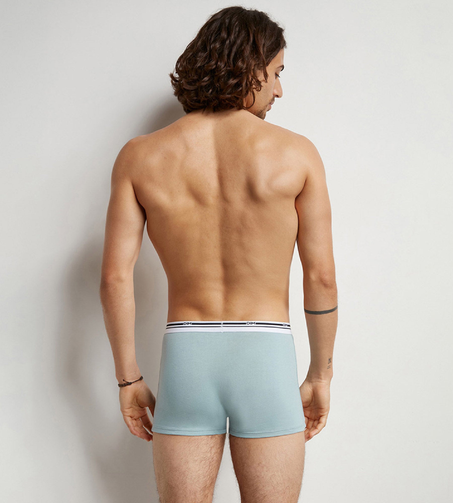 DIM Pacco da 3 boxer da uomo in cotone elasticizzato Blu Grigio Colori Classici