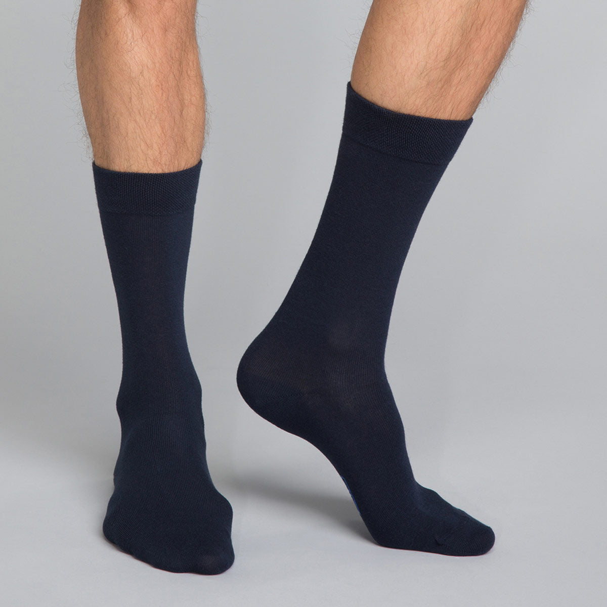 DIM Calze in cotone Basic blu X3 da uomo