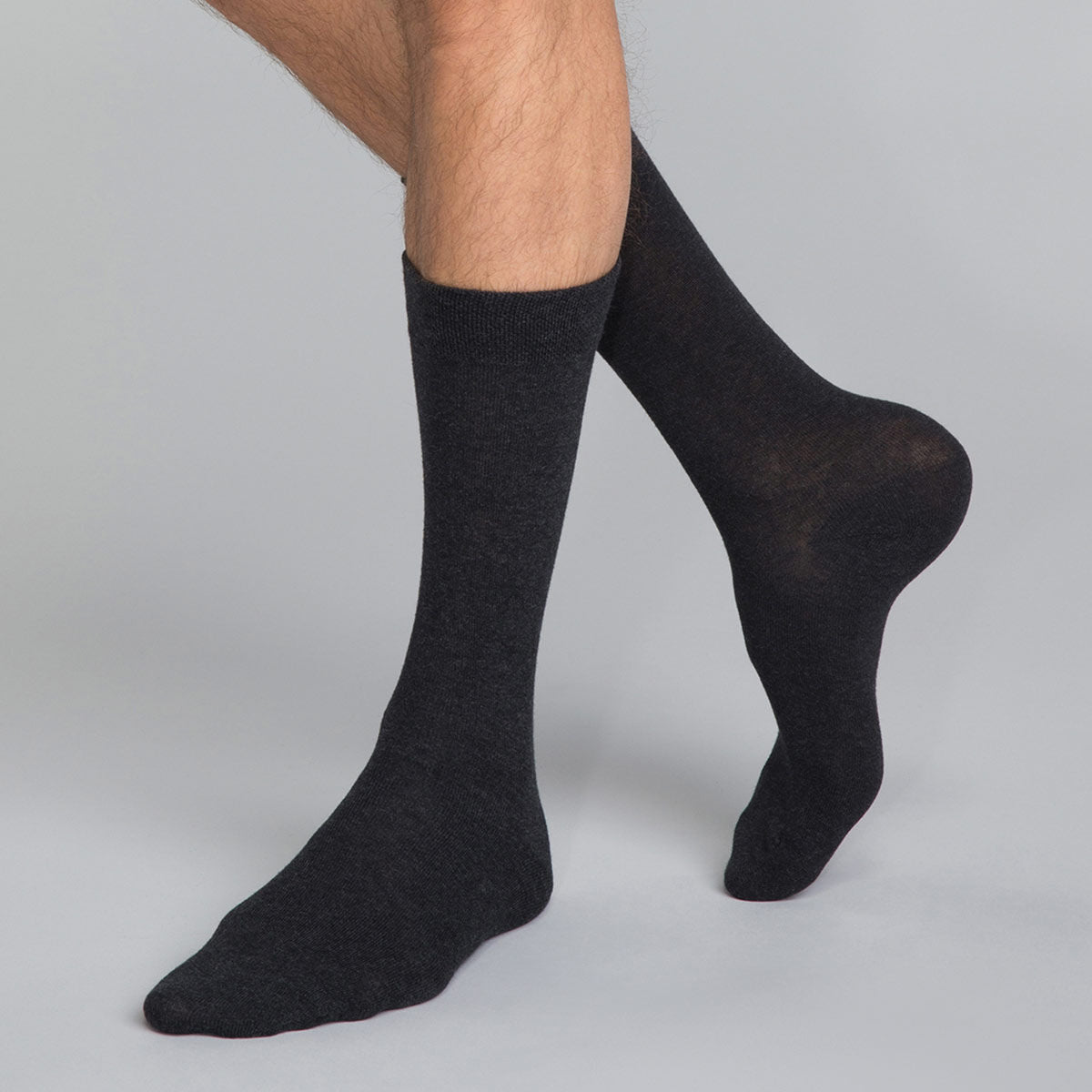 DIM Calze in cotone X3 uomo antracite Basic Cotton