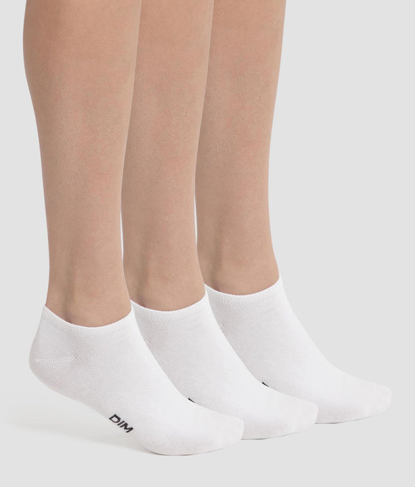 DIM Pacco da 3 paia di calze bianche corte da donna Dim Cotone
