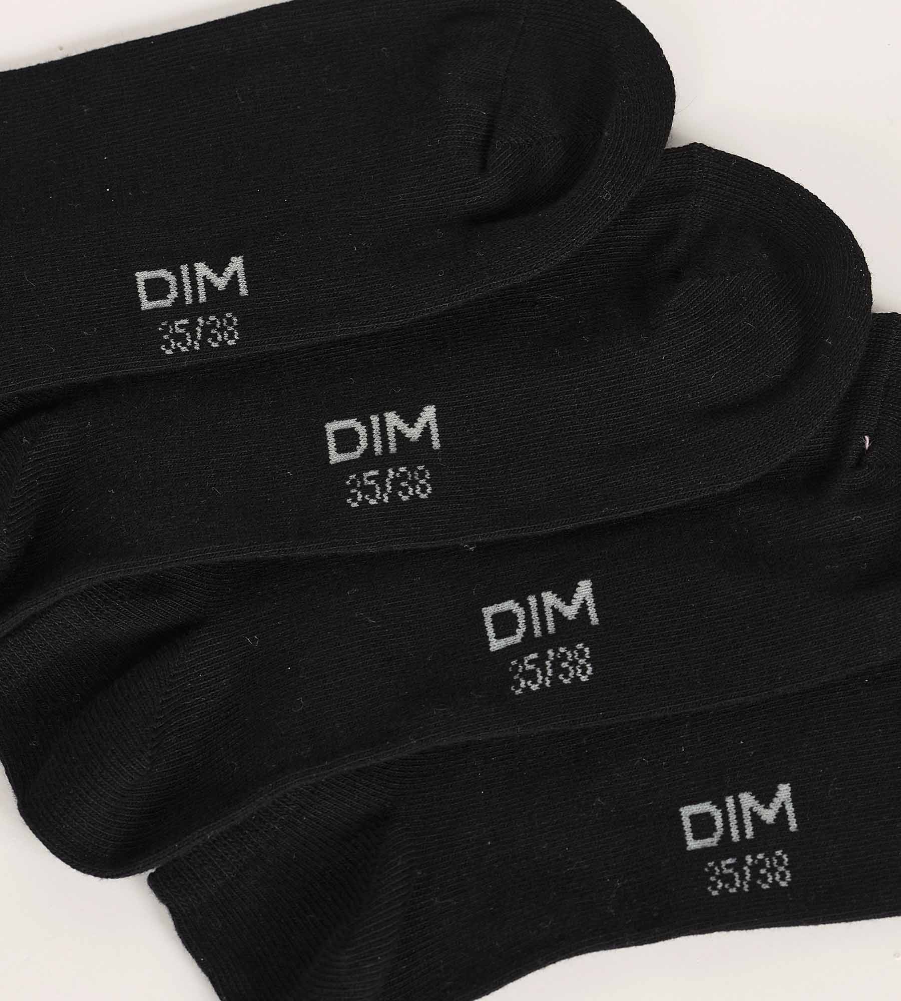 DIM Pacco da 3 paia di calze corte da donna nere Dim Coton