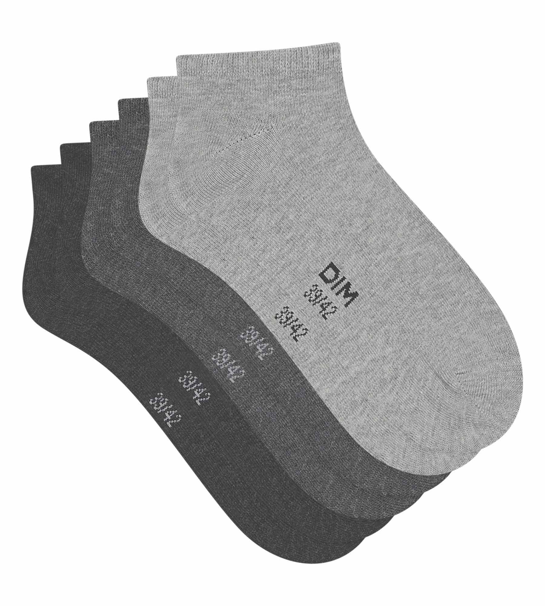 DIM Pacco da 3 paia di calze corte grigio antracite da donna Dim Cotone