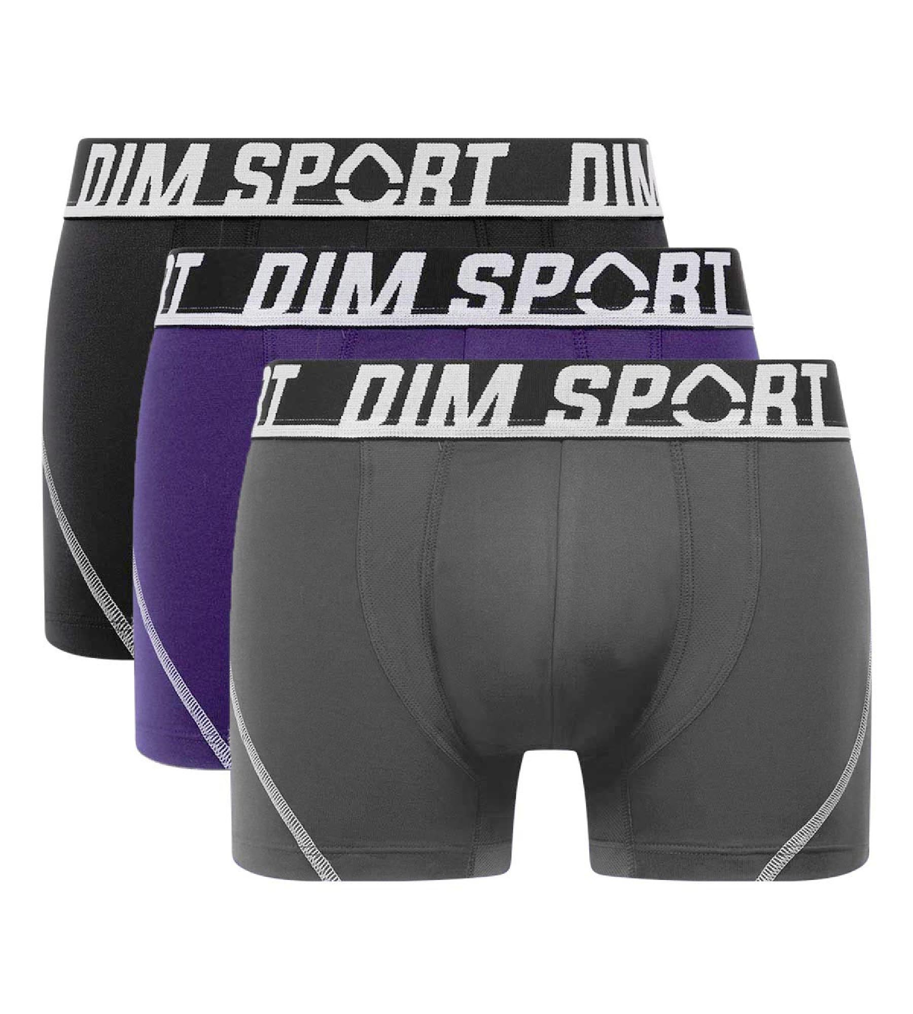 DIM Pacco da boxer sportivi da uomo in microfibra termoregolante viola (3 pezzi) Dim Sport