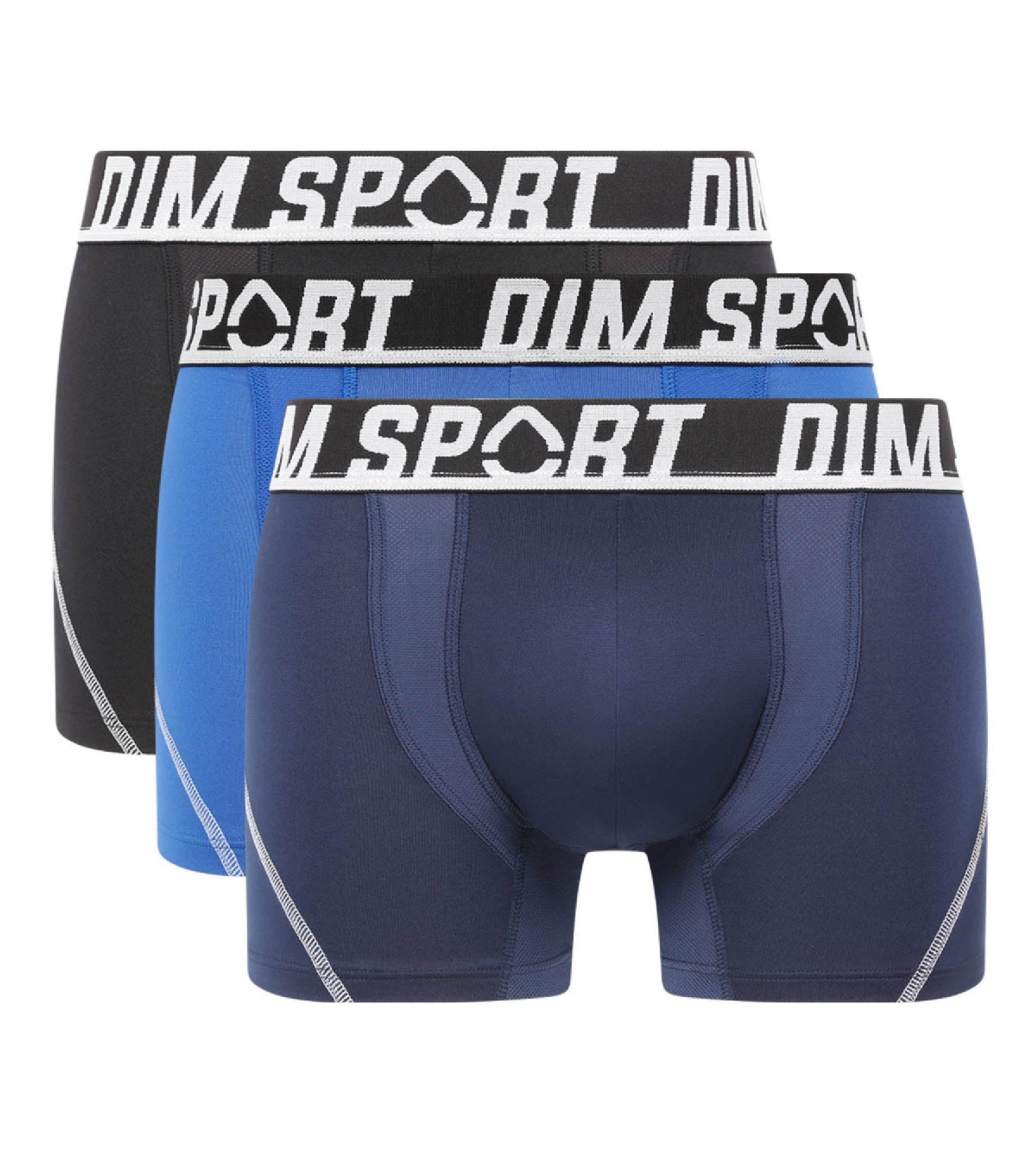 DIM Pacco da 3 boxer in microfibra termoregolante blu Uomo Dim Sport