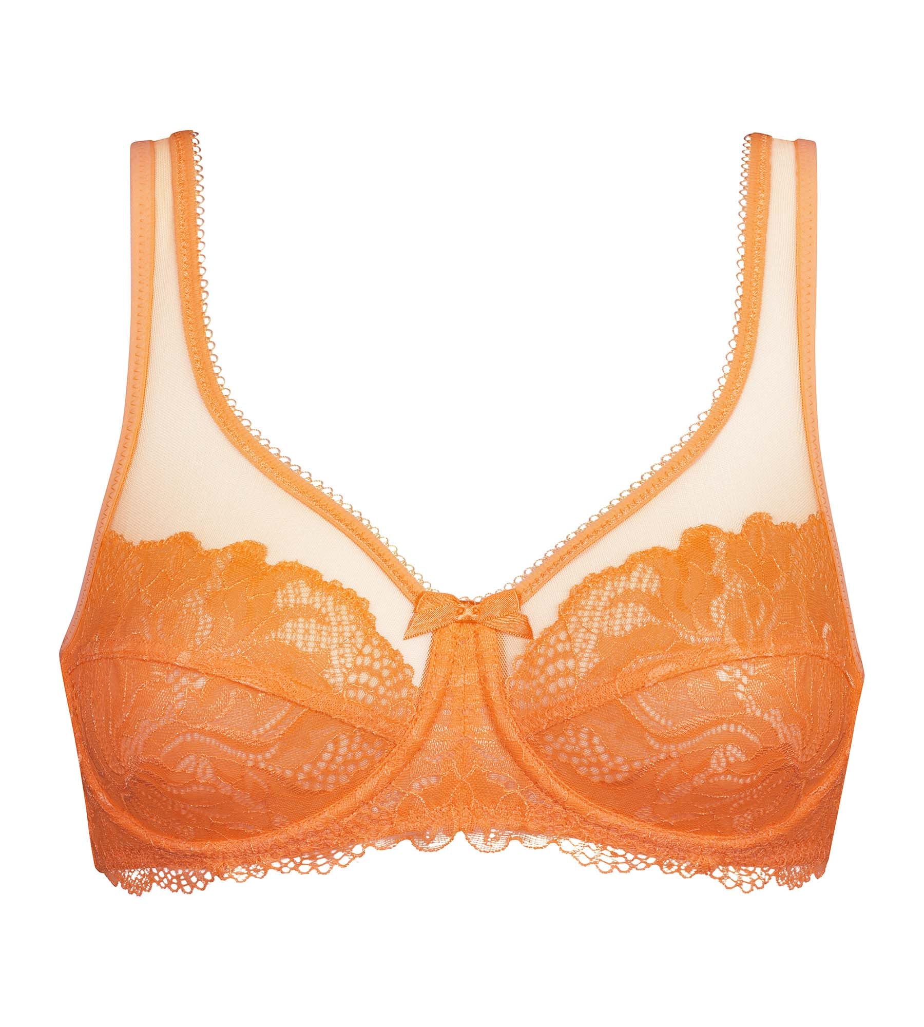 DIM Reggiseno a incastro in pizzo Generous Essentiel Mandarine