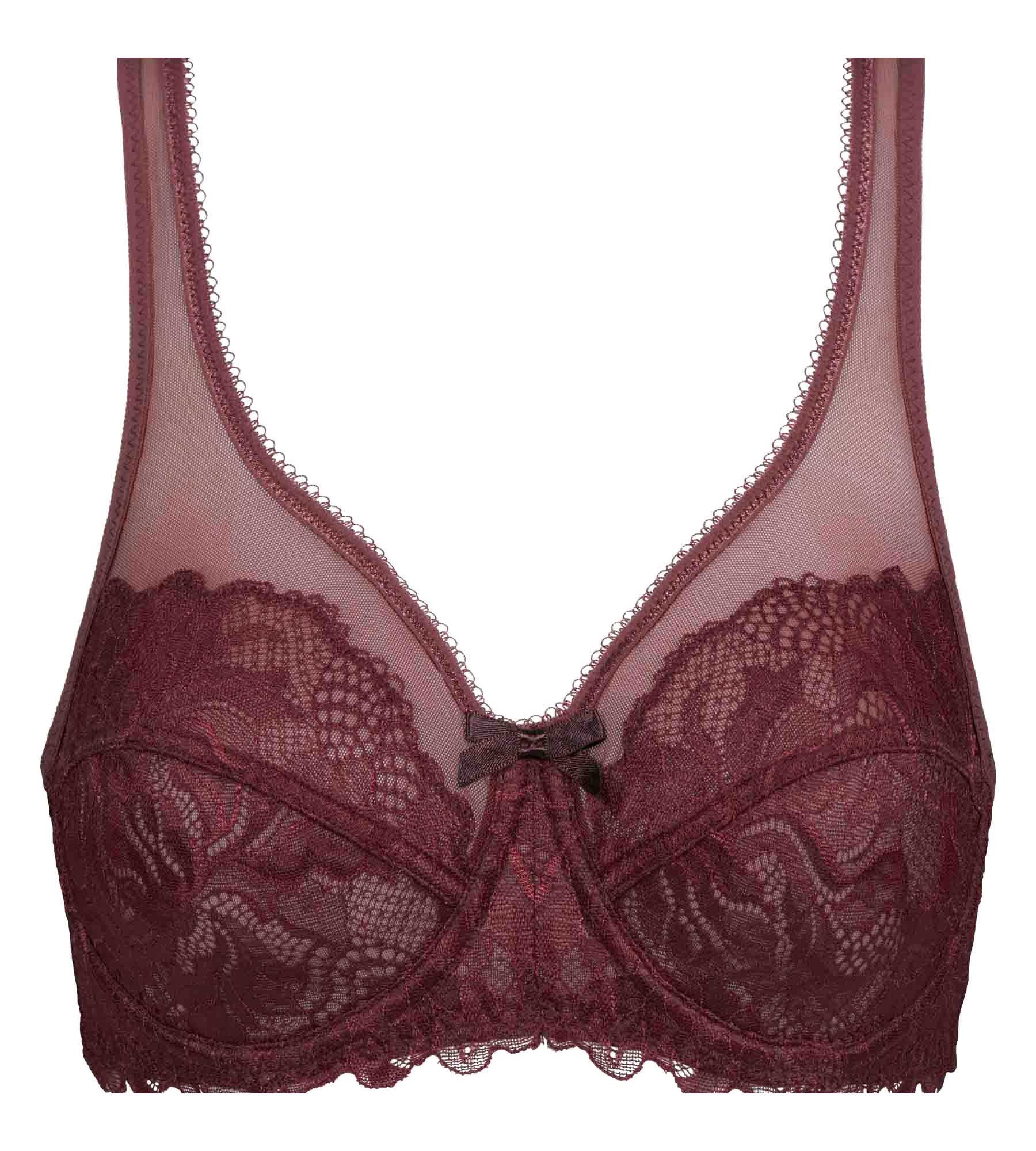 DIM Reggiseno a incastro in pizzo rubino scuro Generous Essentiel