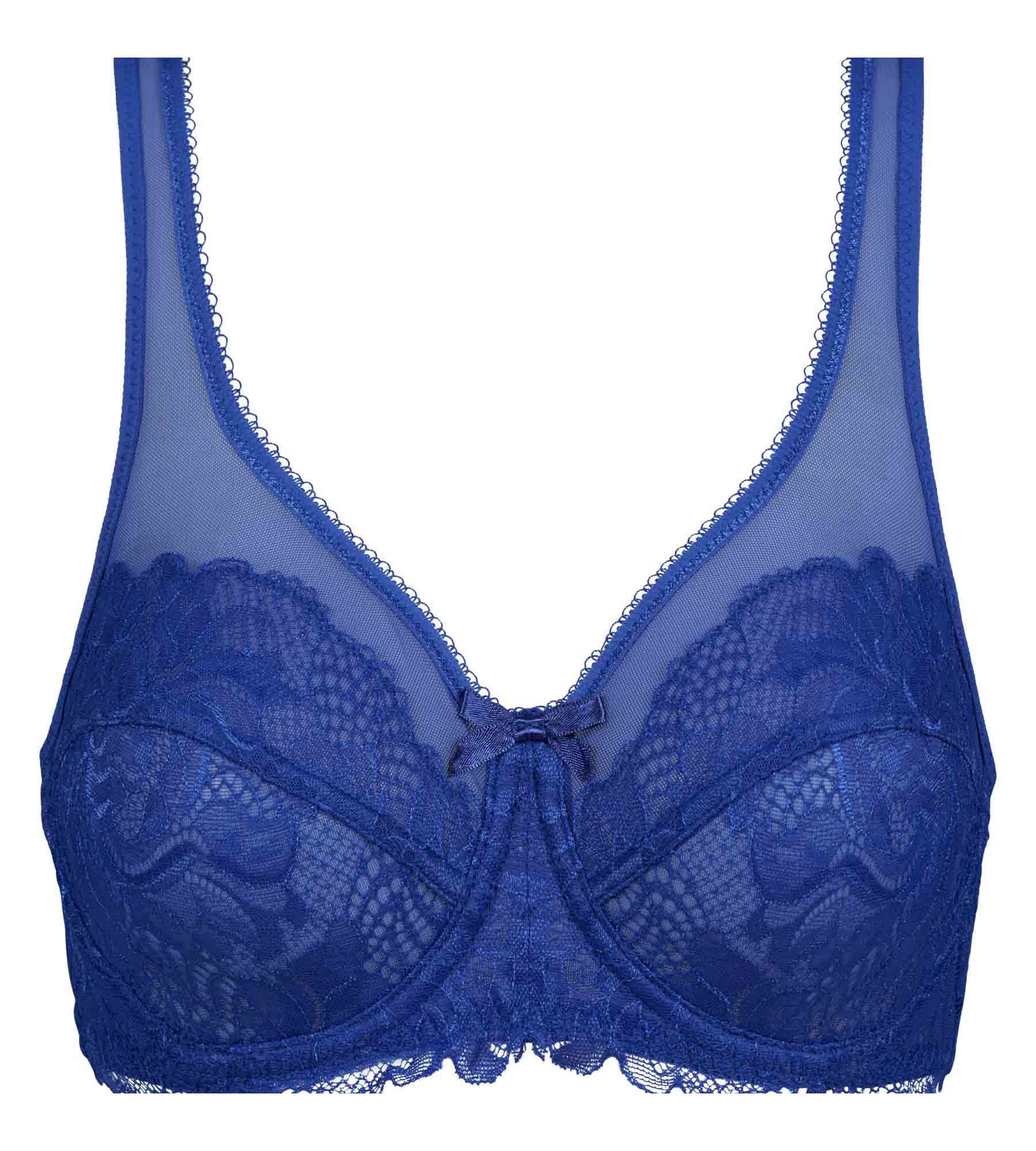 DIM Reggiseno a incastro in pizzo blu stellare Generous Essentiel