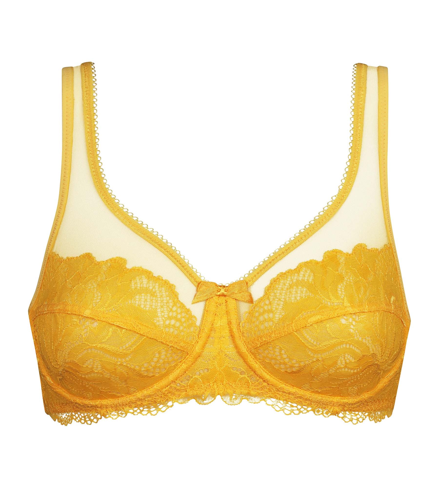 DIM Reggiseno a incastro in pizzo giallo Dim Generous Essentiel