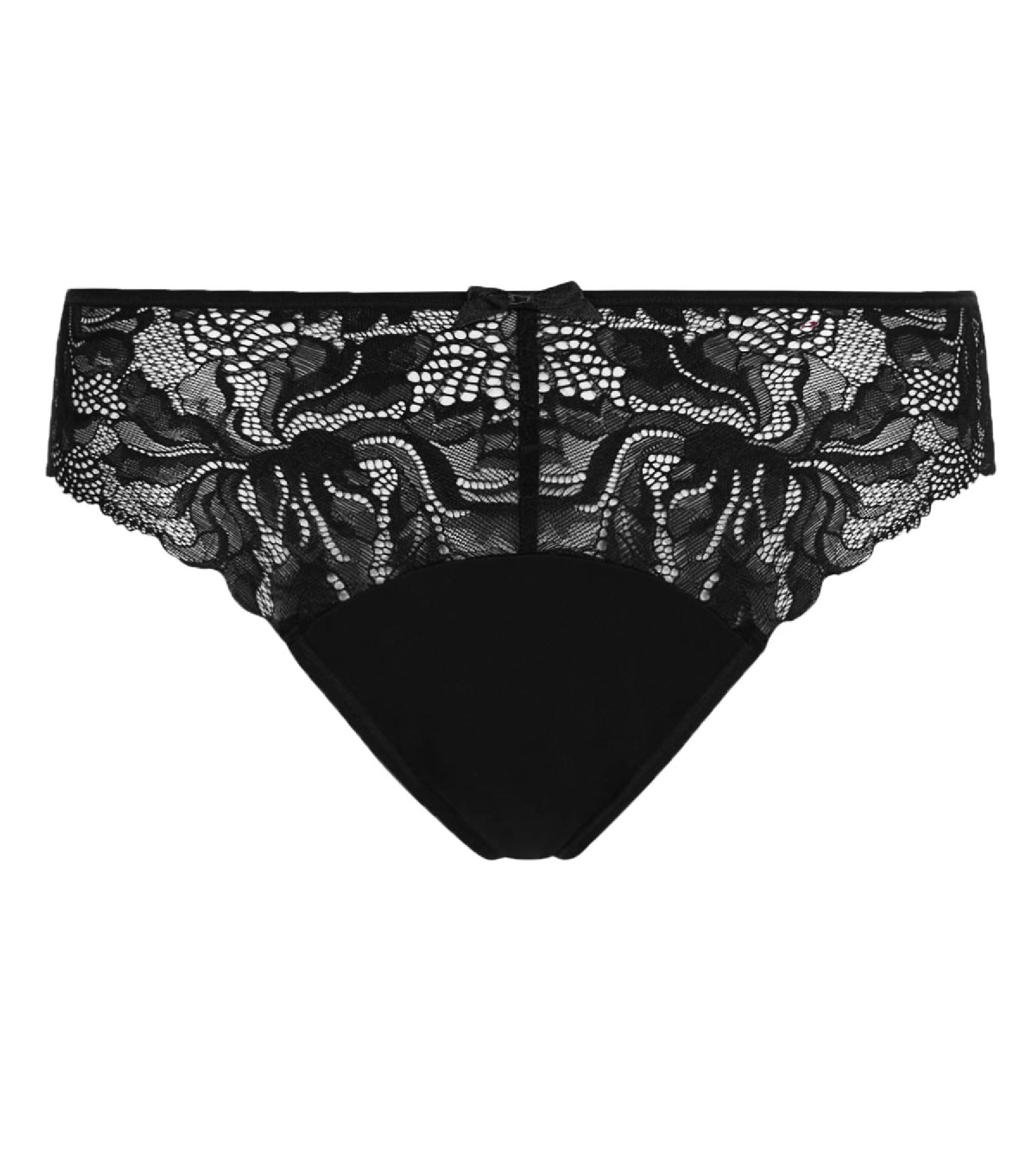 DIM Slip da donna nero in microfibra e pizzo Generous Essentiel