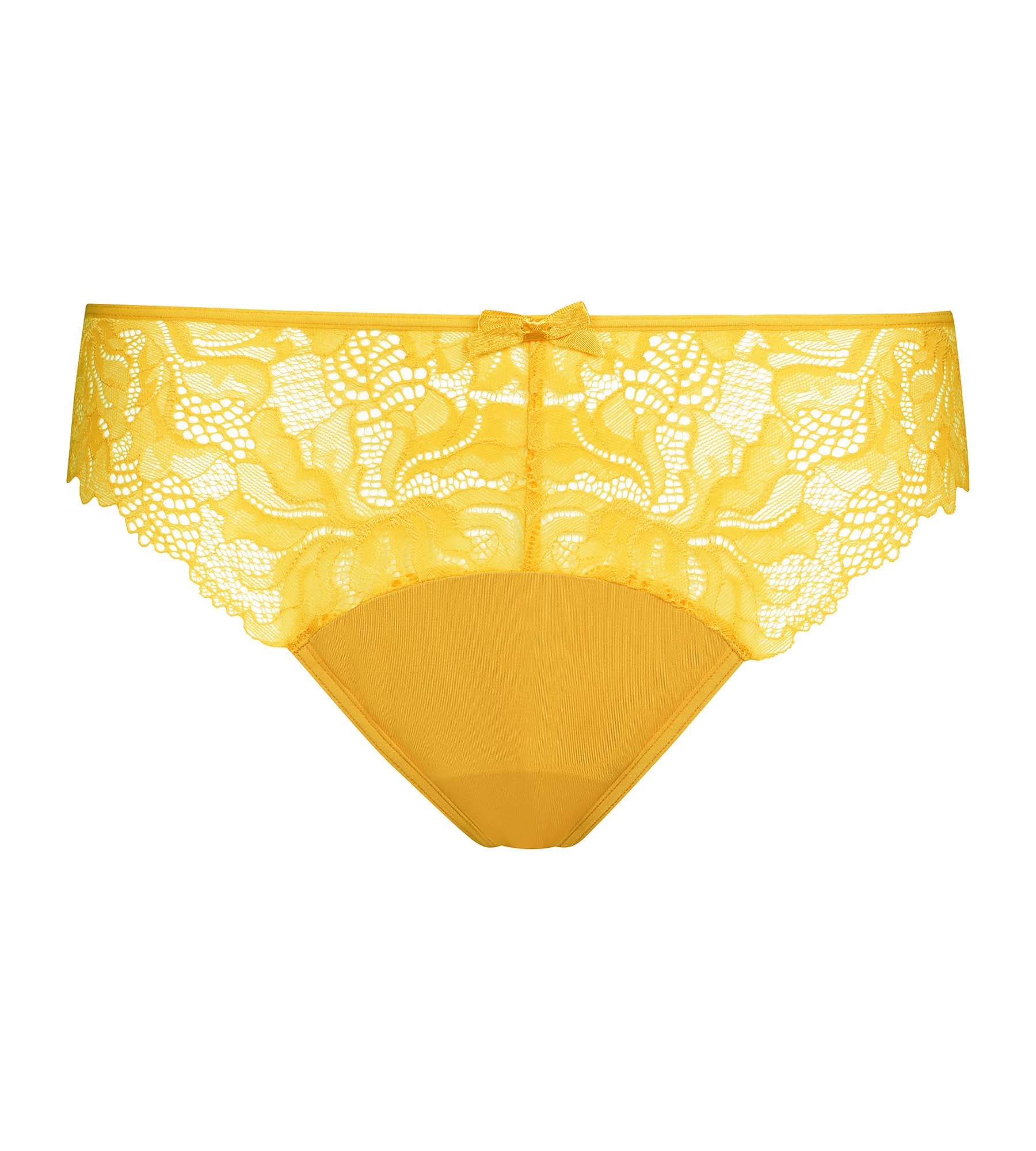 DIM Slip da donna in microfibra e pizzo giallo Dim Generous Essentiel
