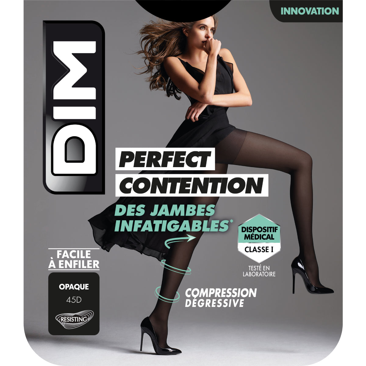 DIM Collant donna nero coprente DIM Perfect contenzione 45D