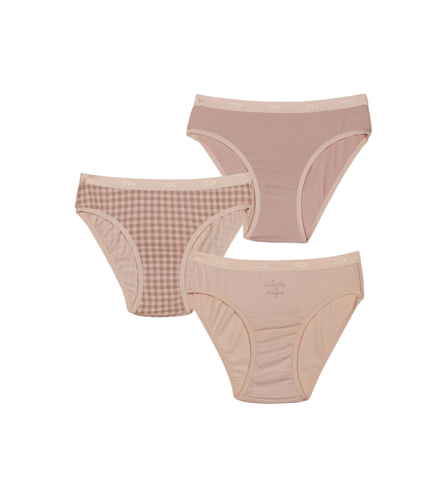 DIM Les Pockets Pacco da 3 slip in cotone elasticizzato verde acqua da bambina