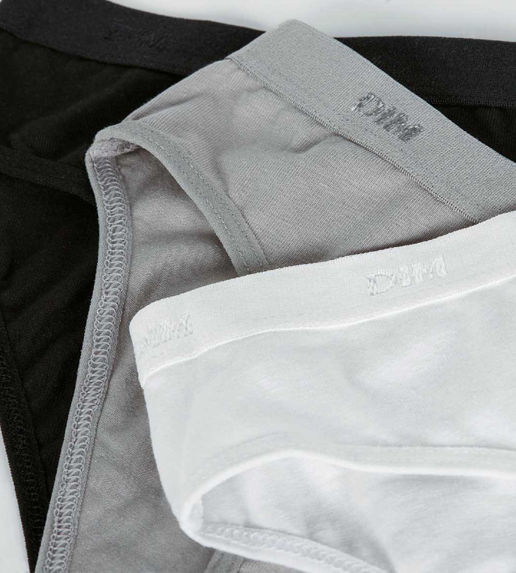DIM Les Pockets Girl Pacco da 3 slip bianchi, neri e grigi