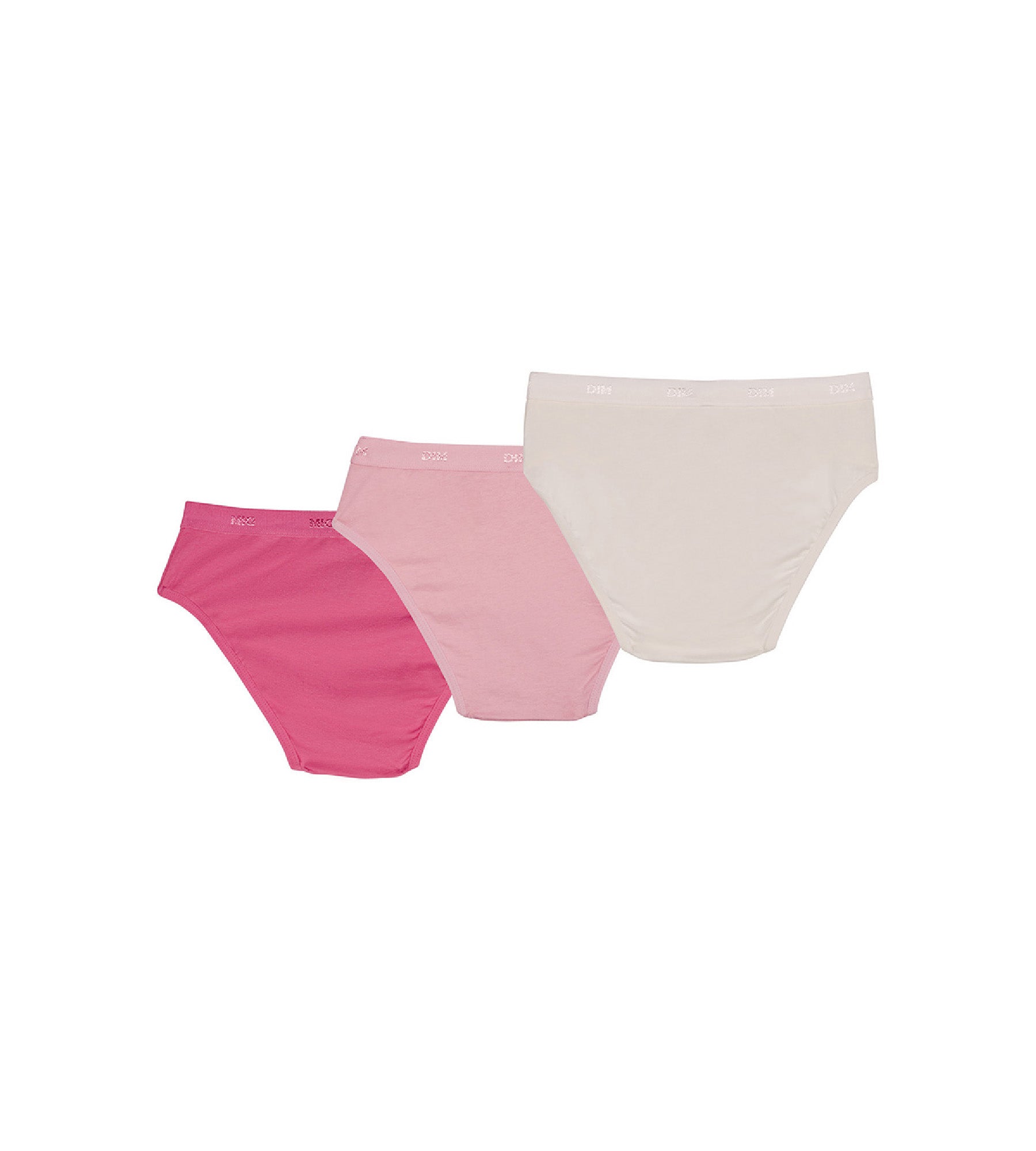 DIM Les Pockets Girl Pacco da 3 slip rosa e madreperla