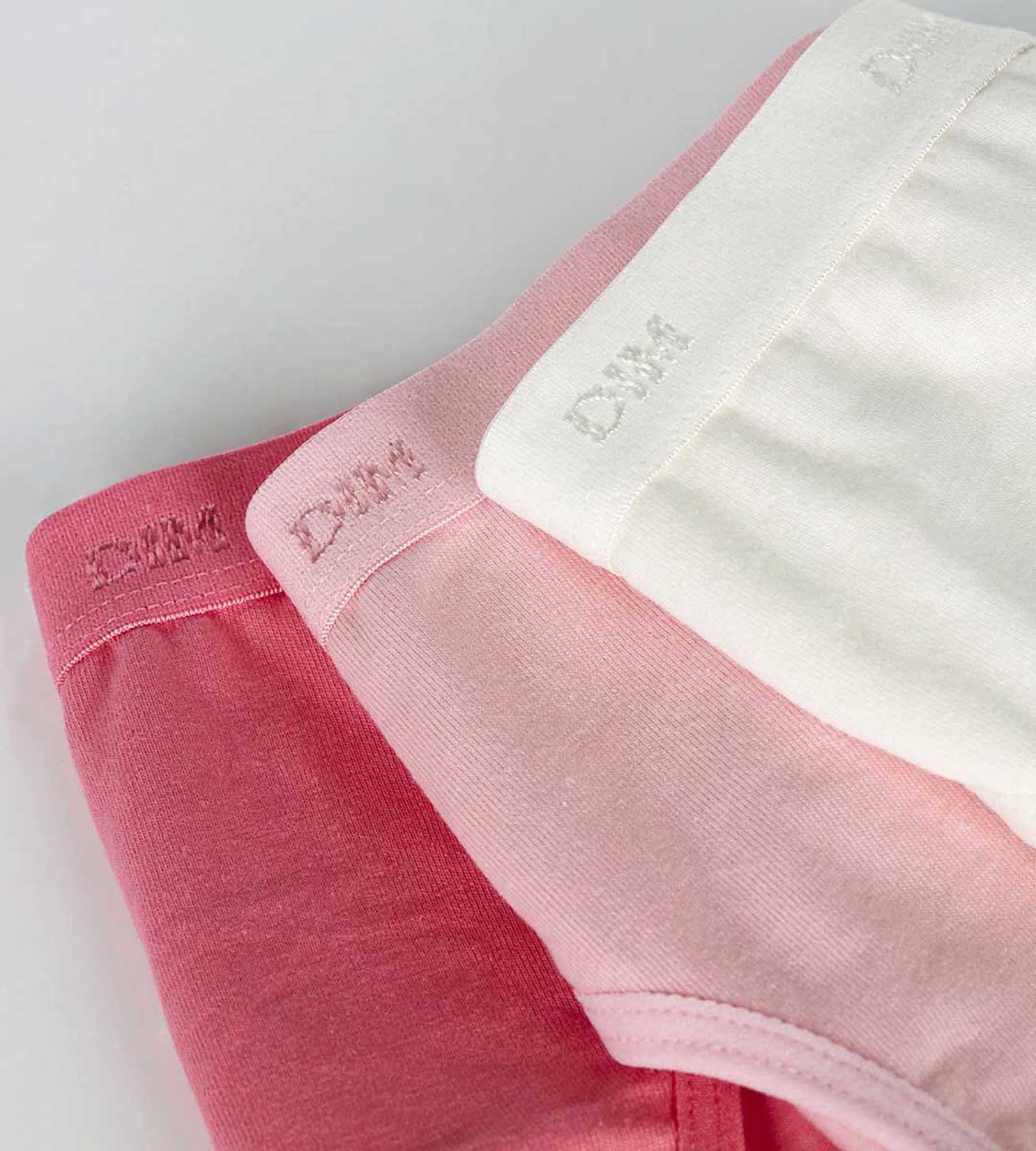 DIM Les Pockets Girl Pacco da 3 slip rosa e madreperla