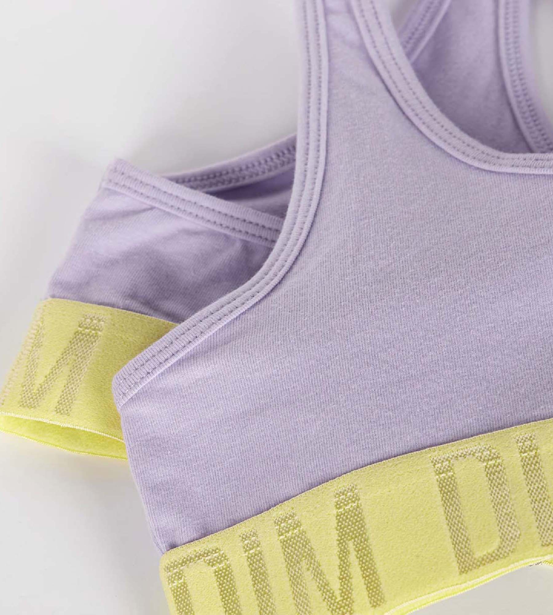 DIM Reggiseno sportivo bambina Lila in cotone elasticizzato con fascia di sostegno Anice Dim Sport
