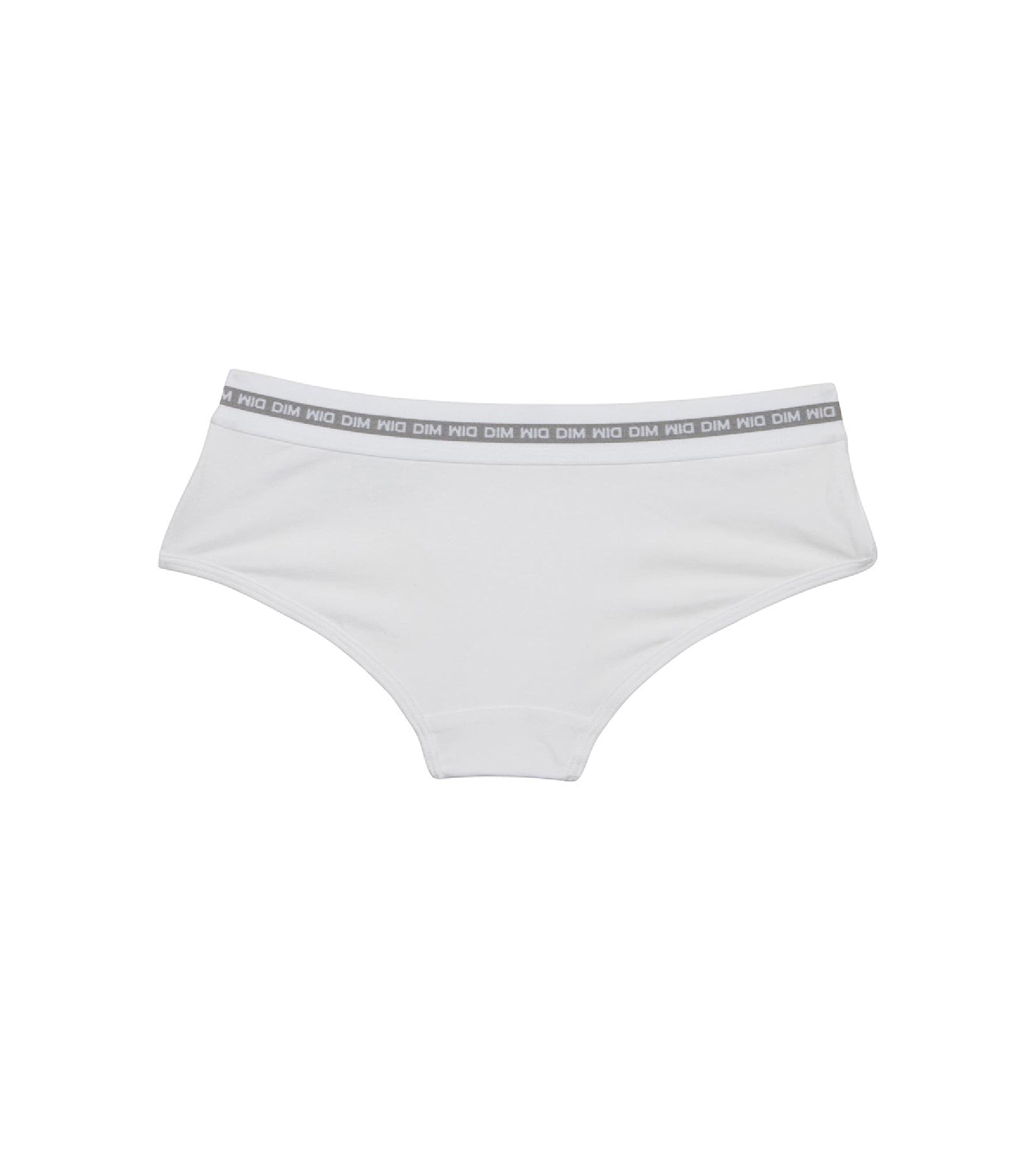 DIM Shorty bambina in cotone elasticizzato bianco con stampa argento Dim Sport