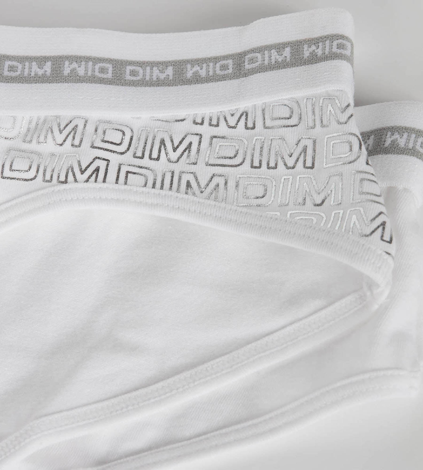 DIM Shorty bambina in cotone elasticizzato bianco con stampa argento Dim Sport