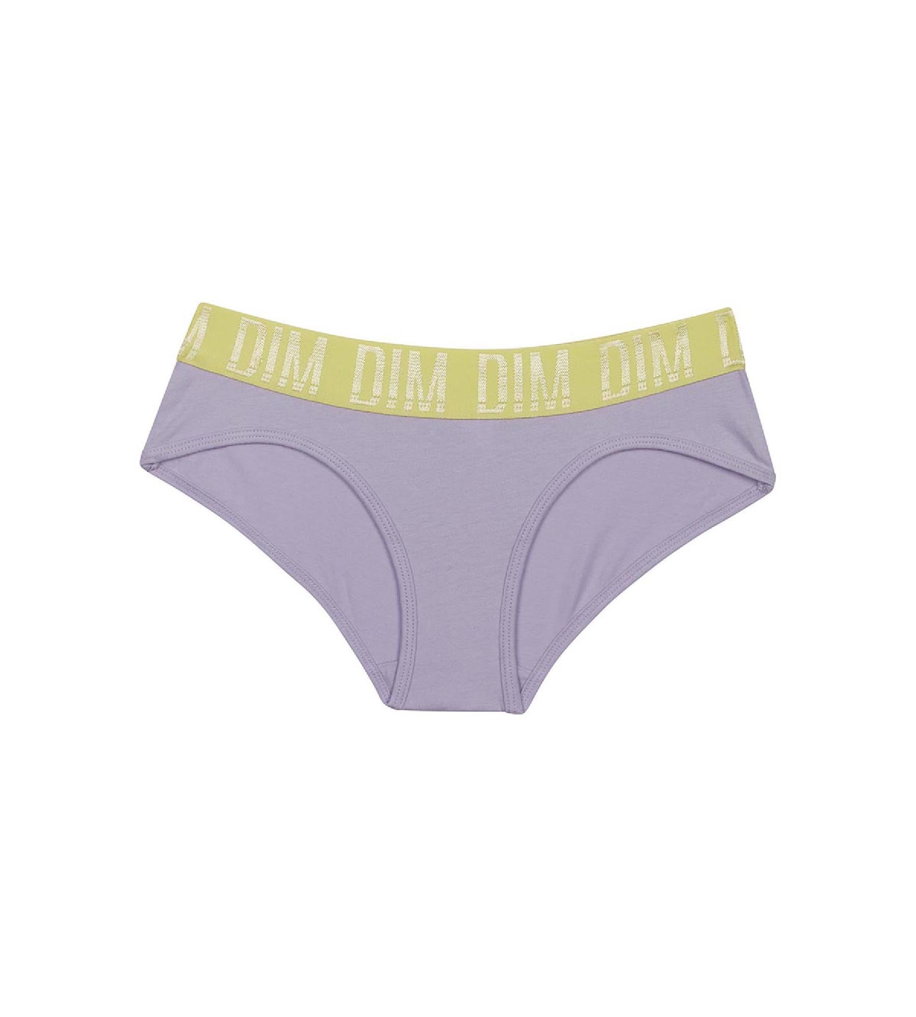 DIM Shorty bambina in cotone elasticizzato Lila con fascia Anis in vita Dim Sport